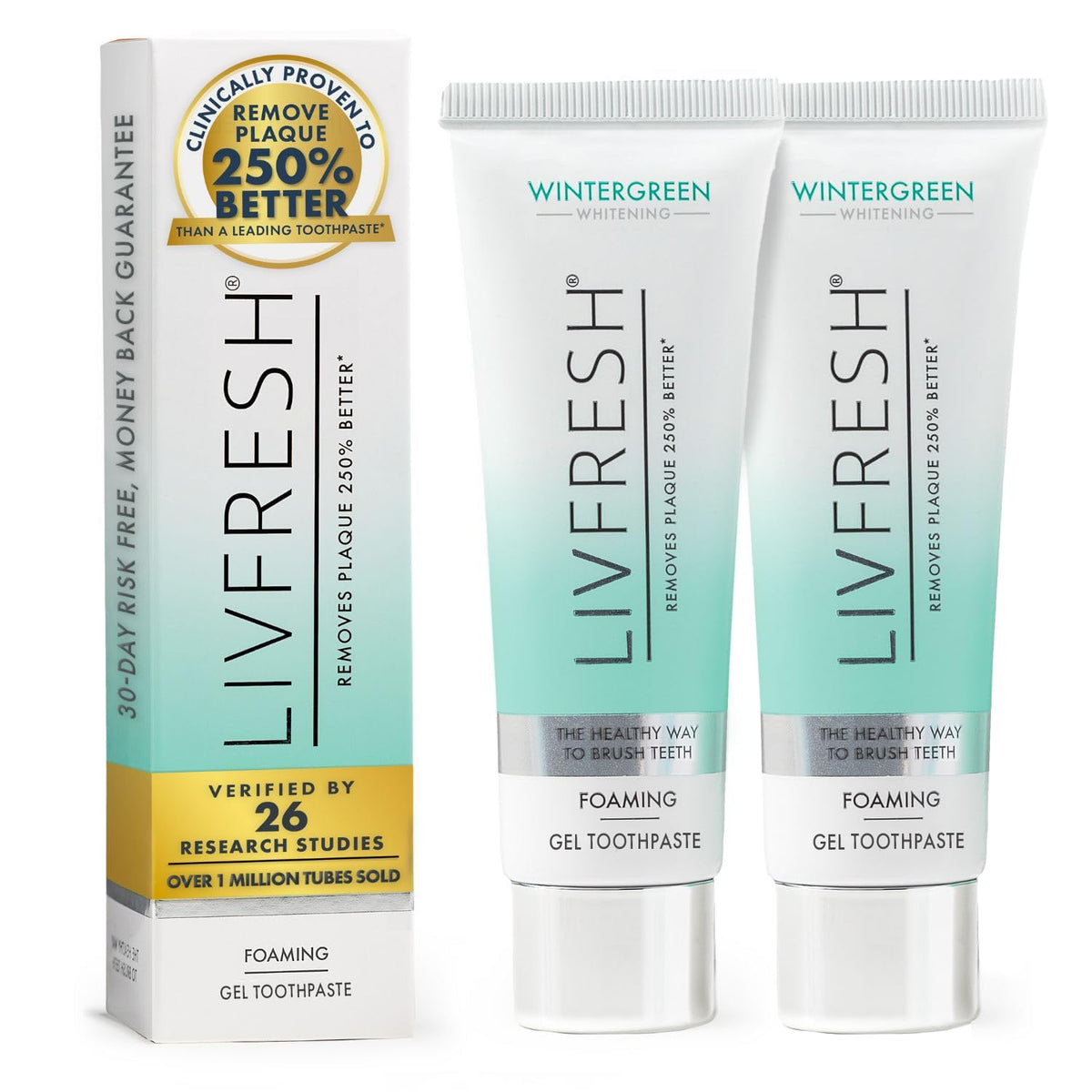LIVFRESH Toothpaste Gel - SLS-Free Dental Gel for Plaque & Gum Health