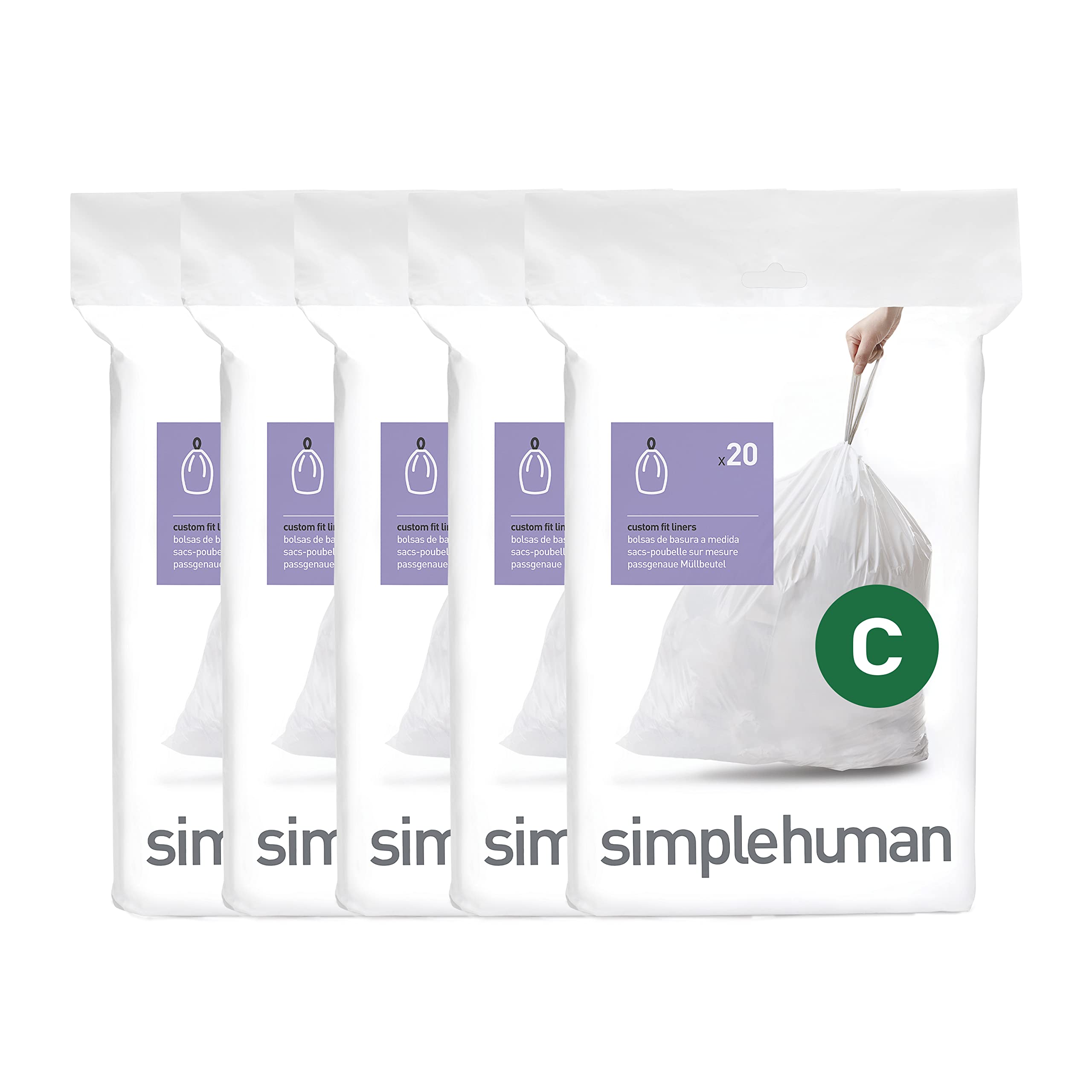 simplehuman Code C Liners Drawstring – Extra Thick

