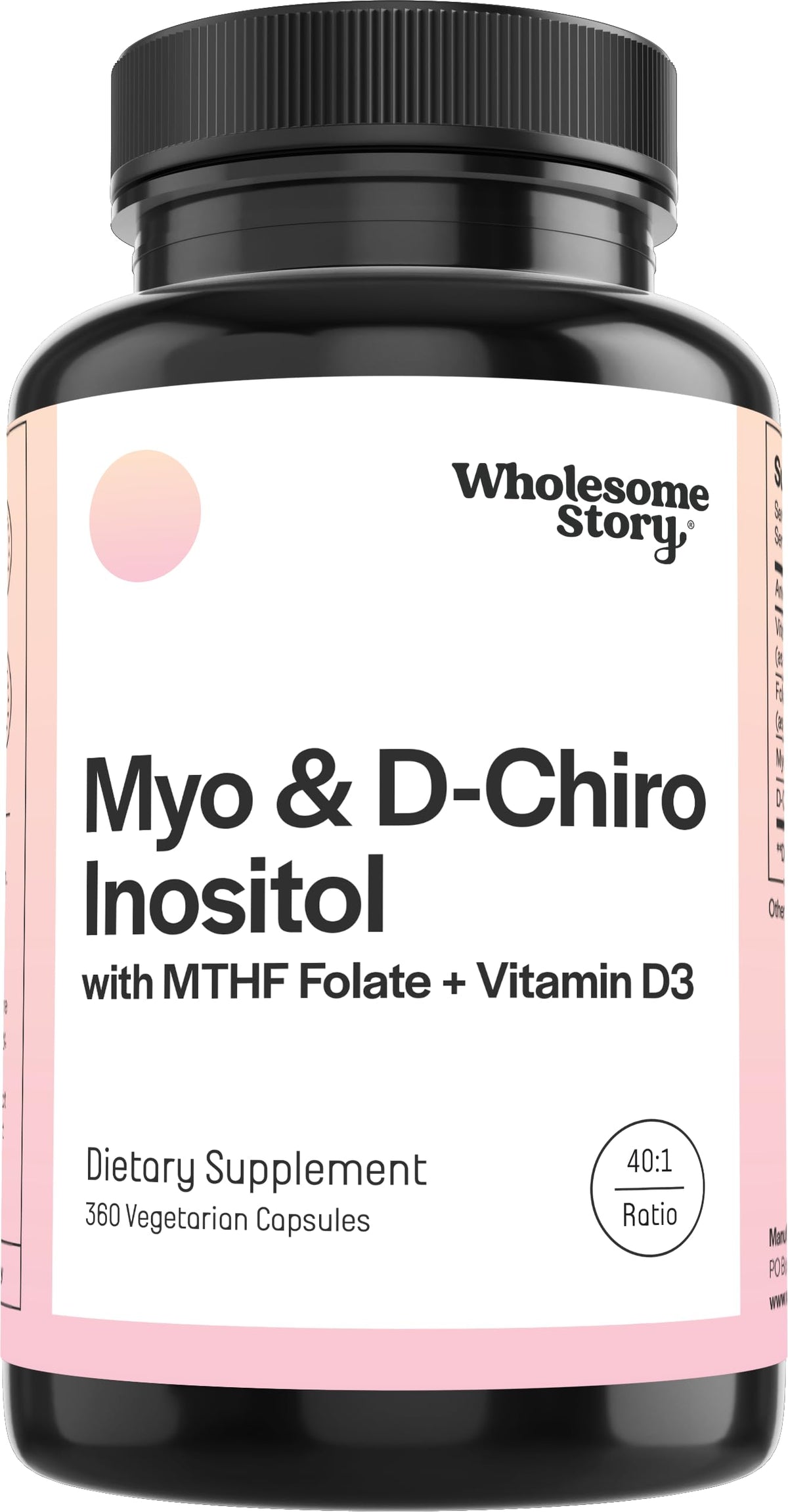 Wholesome Promise Myo-Inositol & D-Chiro Inositol Capsules with MTHF Folate & Vitamin D