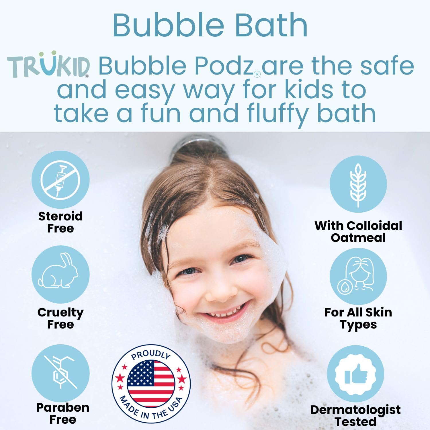 TruKid Bubble Podz Bubble Bath for Kids | Tear-Free


