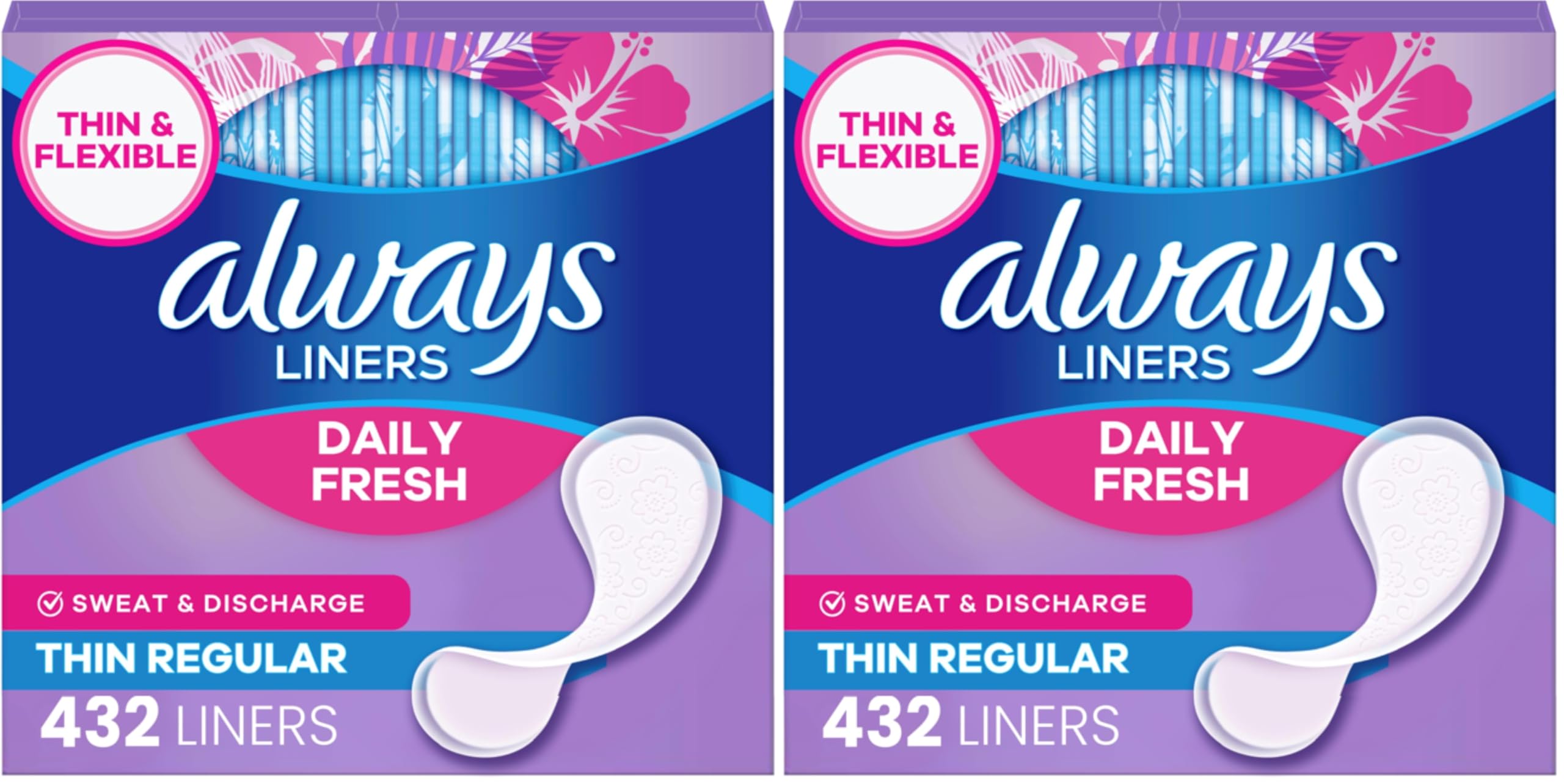 Always Daily Fresh Thin Panty Liners for Light Protection