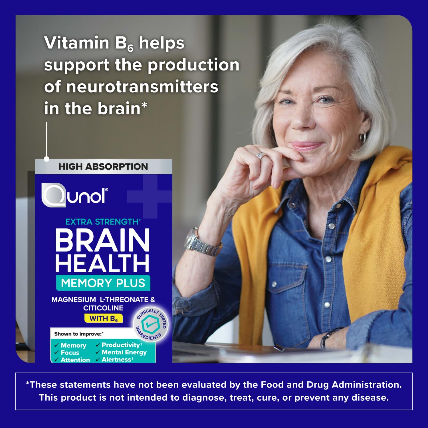 Qunol Brain Health Memory Citicoline & Magnesium L-Threonate

