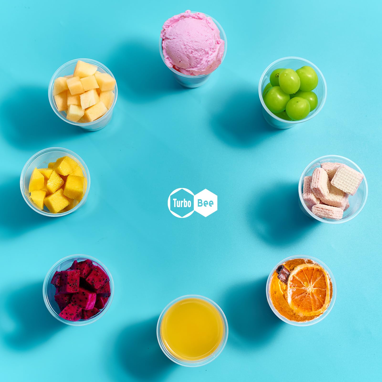 Turbo Bee Disposable Plastic Cups -Heat-Resistant, Food Safe


