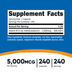 Nutricost Vitamin B12 5000mcg | Methylcobalamin Veggie Caps

