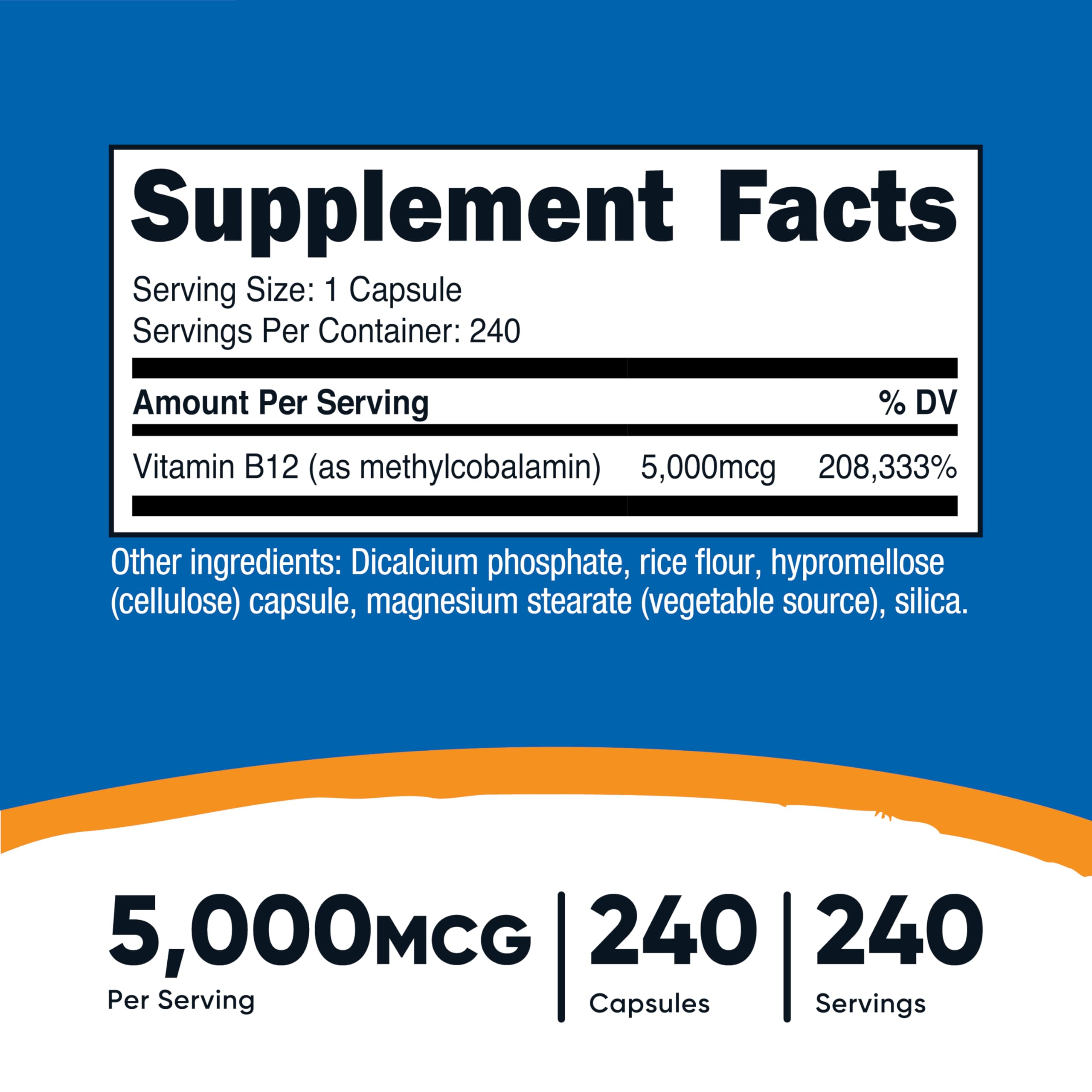 Nutricost Vitamin B12 5000mcg | Methylcobalamin Veggie Caps


