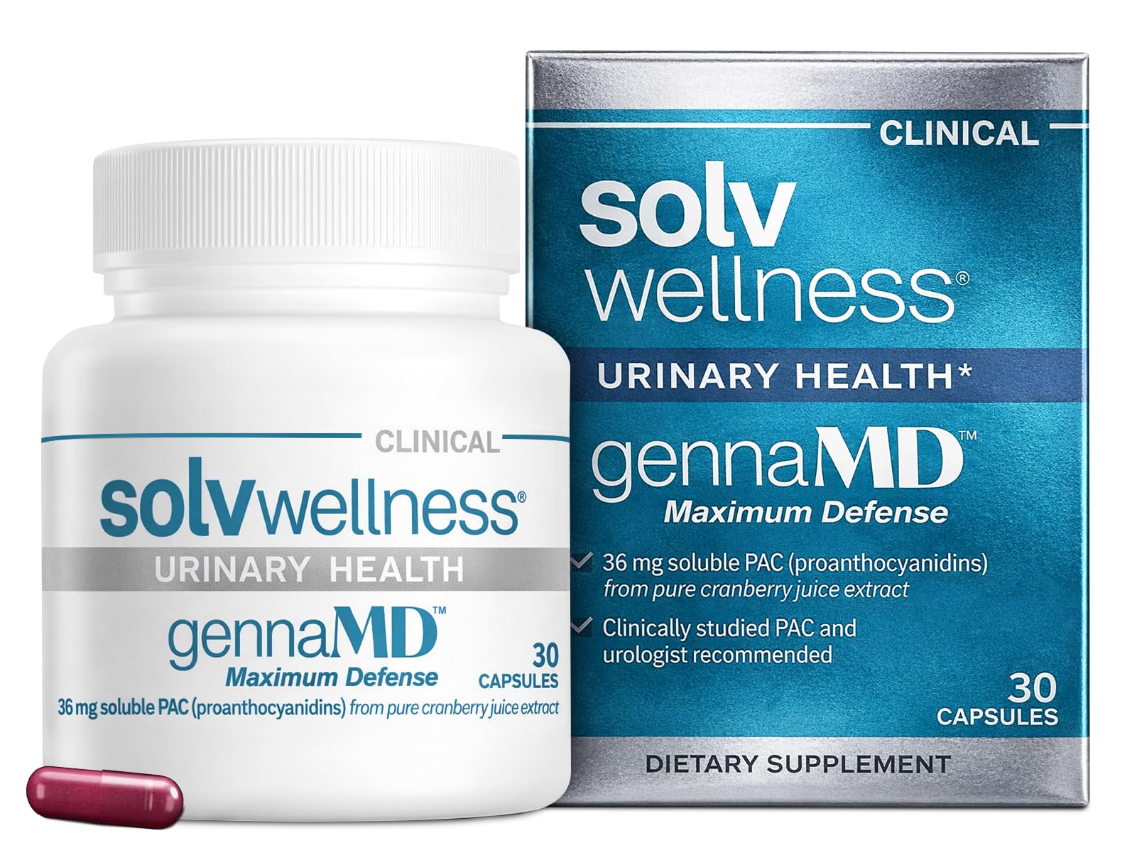 GennaMD Cranberry PAC Urinary Tract Health Capsules

