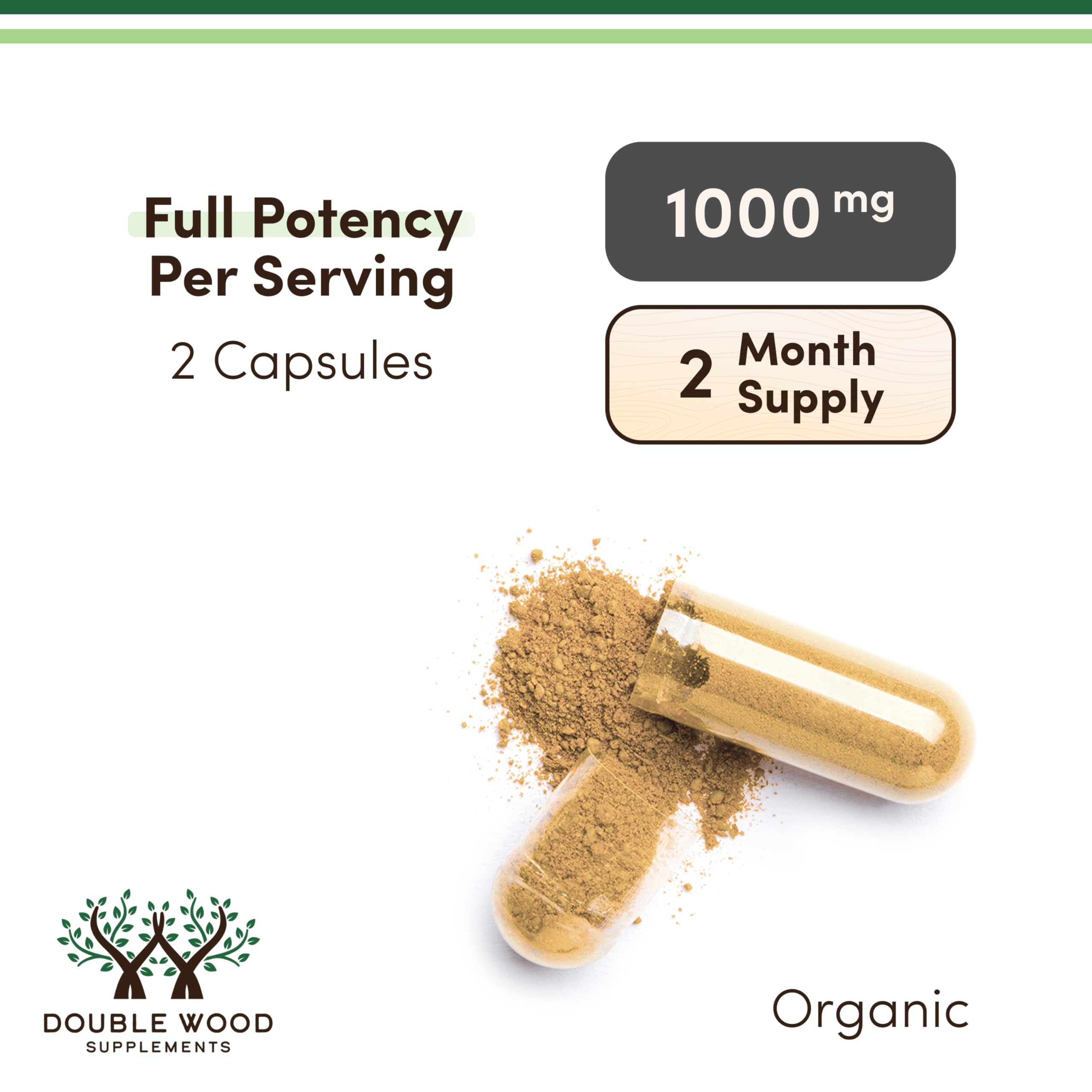Lion’s Mane Mushroom Capsules by Double Wood | Focus Support

