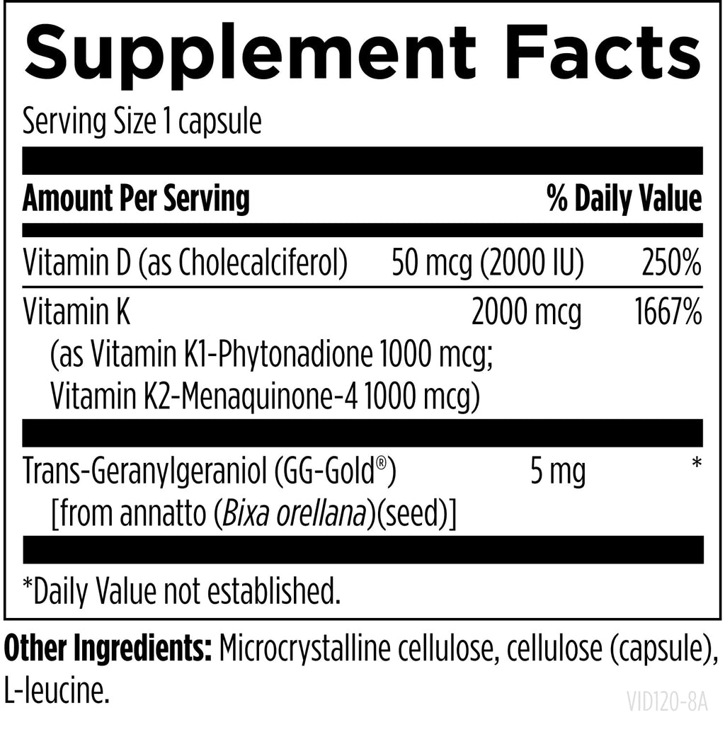Designs for Health Vitamin D Synergy - 2000 IU D3 + K1/K2

