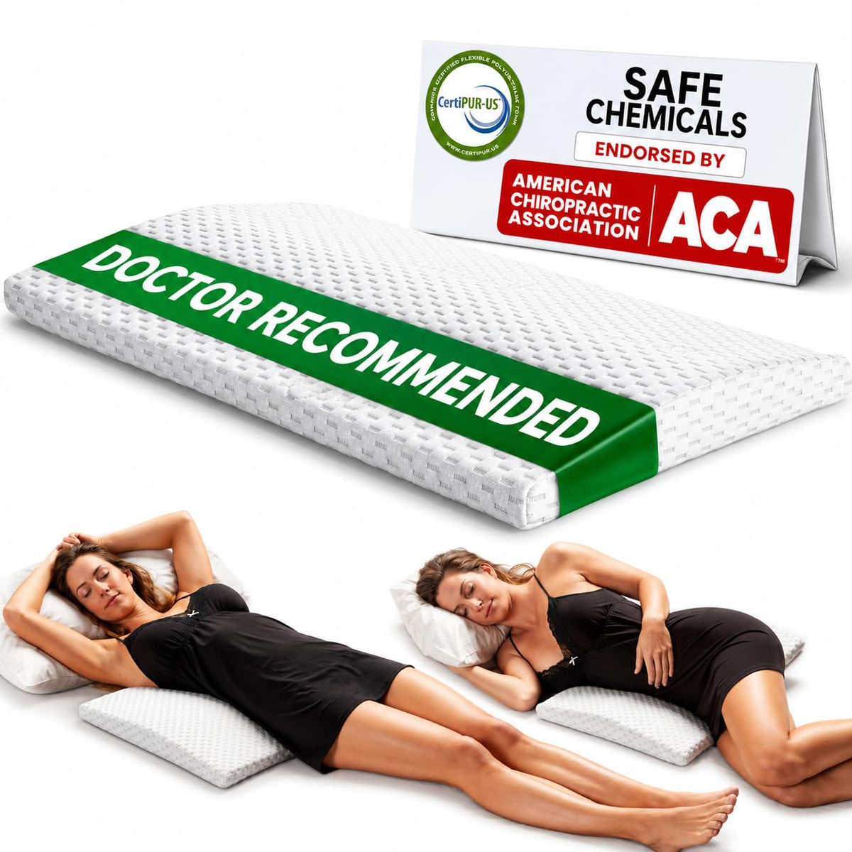 ComfiLife Lumbar Support Pillow - Memory Foam for Back Pain

