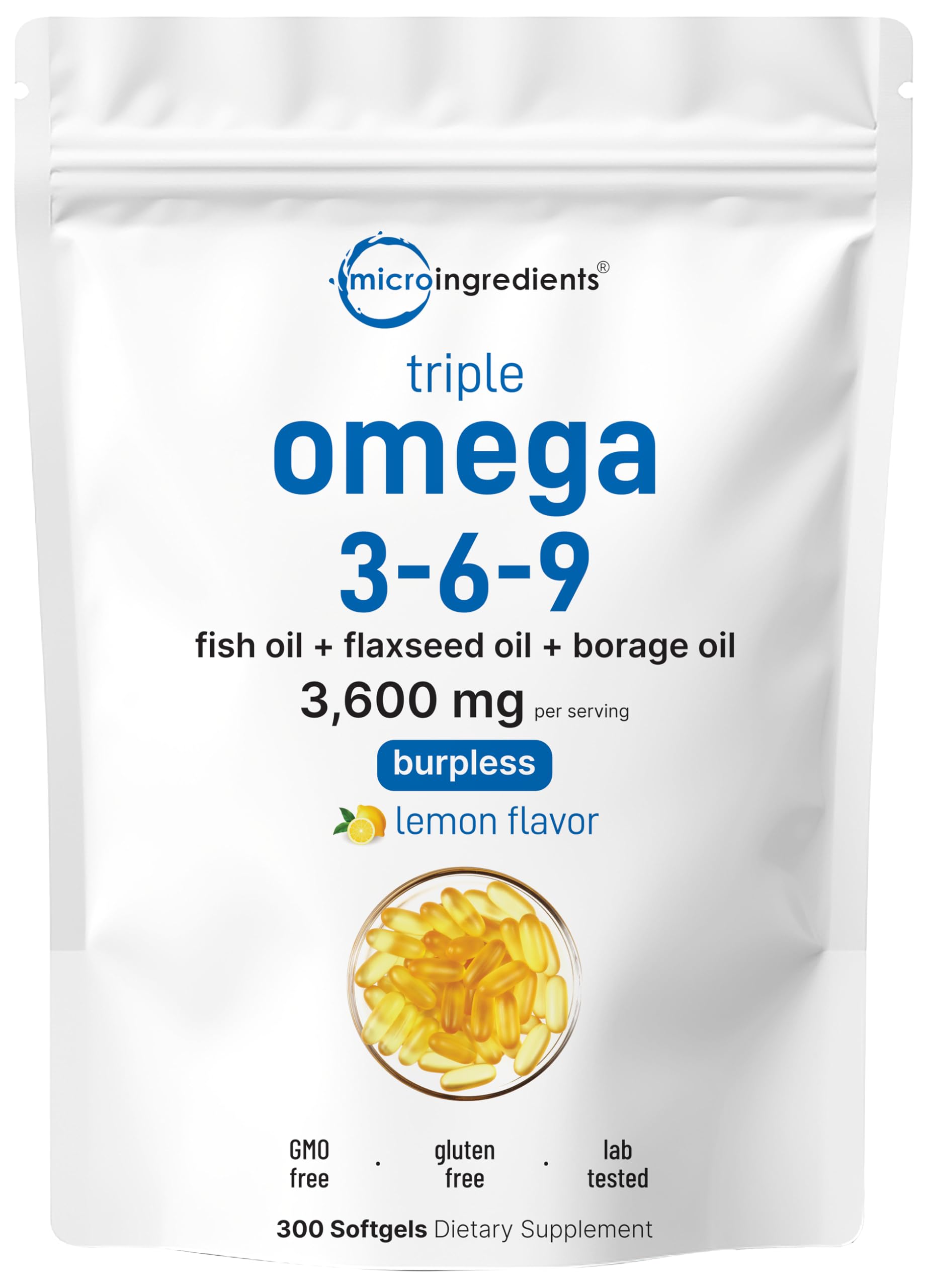 Micro Ingredients Omega-3-6-9 Softgel Complex

