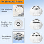Spin Mop Replacement Heads 100% Microfiber | Cedar Compatible

