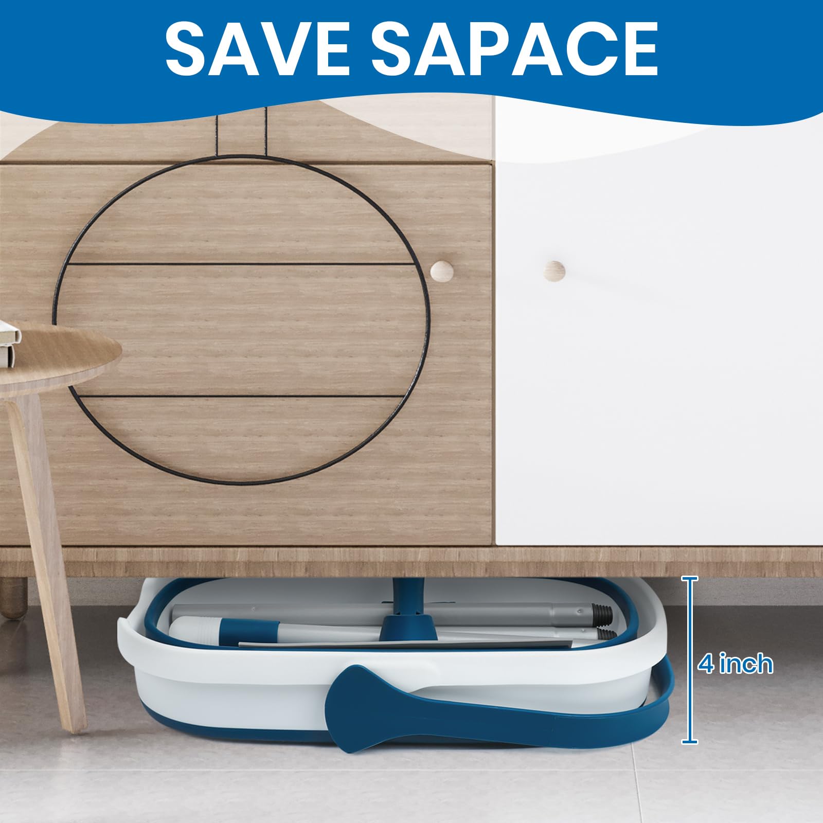 Mop and Bucket Set with Microfiber Mop and Scrub Brush

