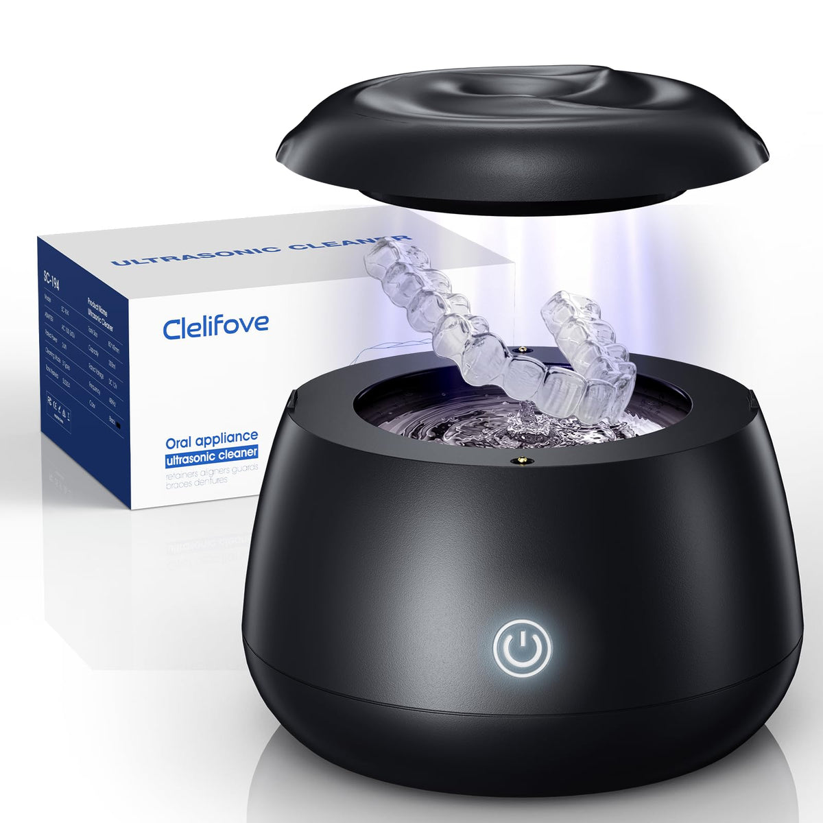 Ultrasonic Retainer Cleaner Pod for Dentures Aligners & Trays
