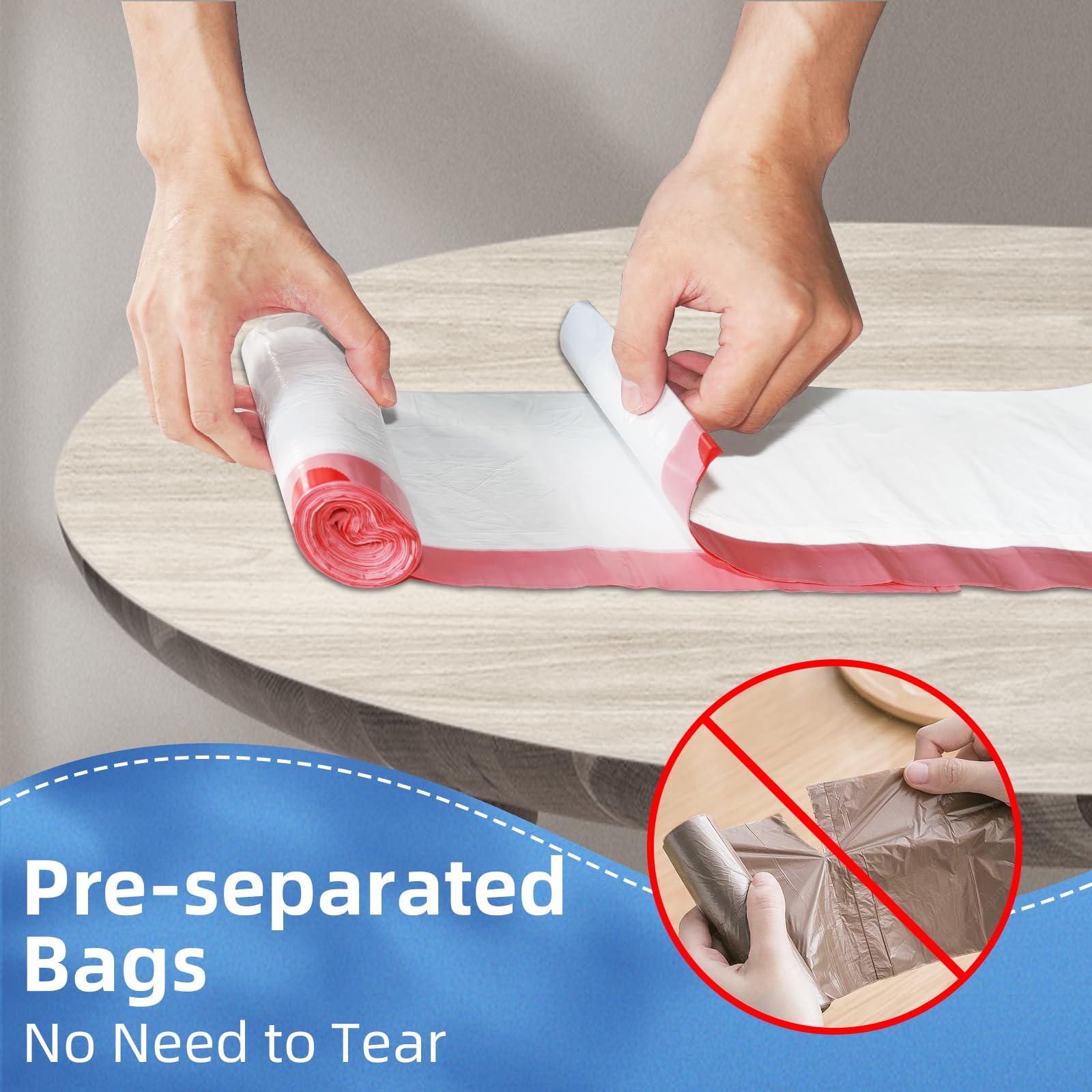 KdbK Kitchen Trash Bags – Drawstring, Unscented, Leak-Proof

