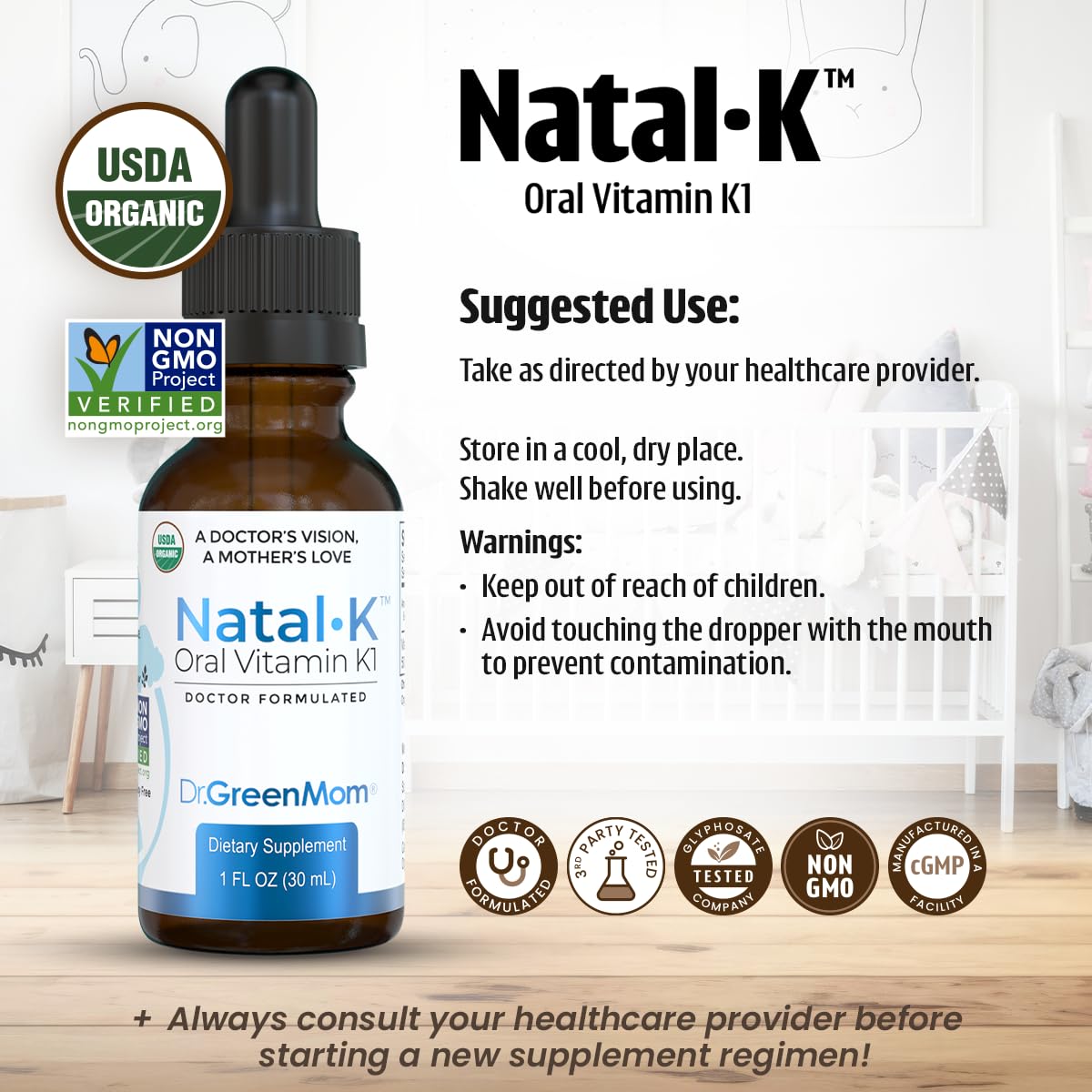 Dr. Green Mom Natal K Vitamin K1 Drops for Newborns

