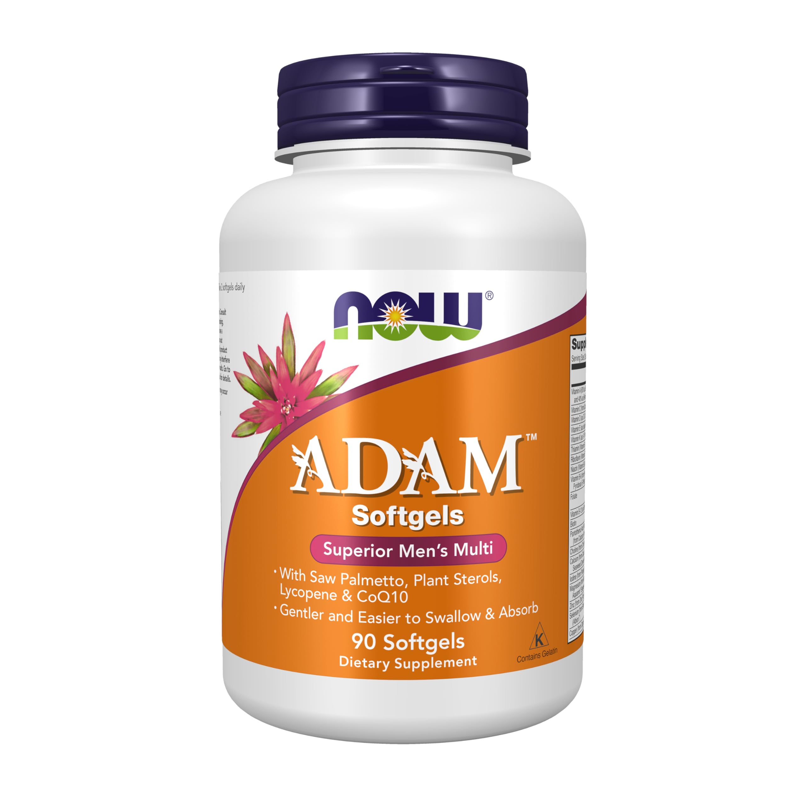 NOW ADAM Men's Multivitamin with Saw Palmetto & CoQ10

