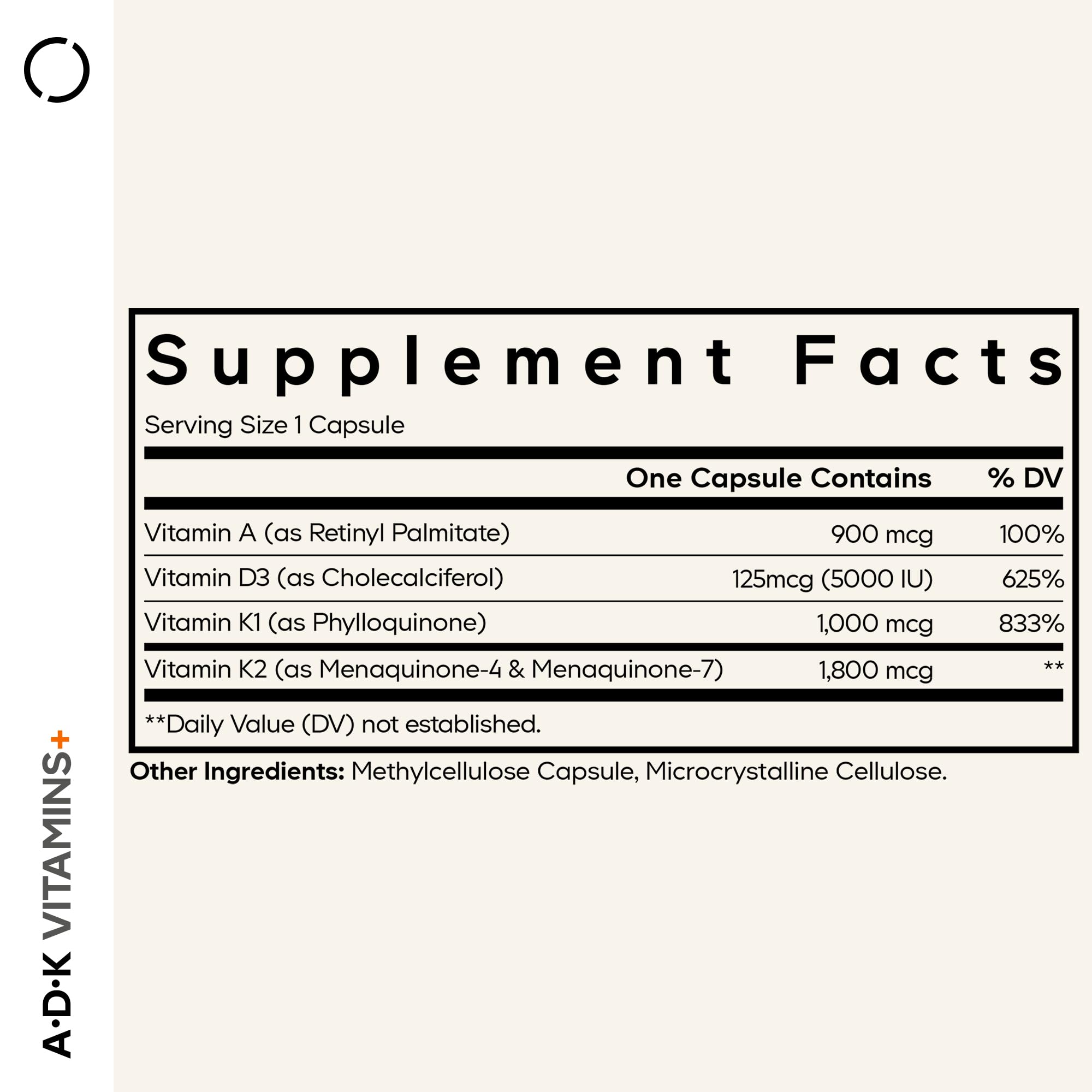 Codeage ADK Vitamins+ A D3 K1 K2 Fat-Soluble Multivitamin

