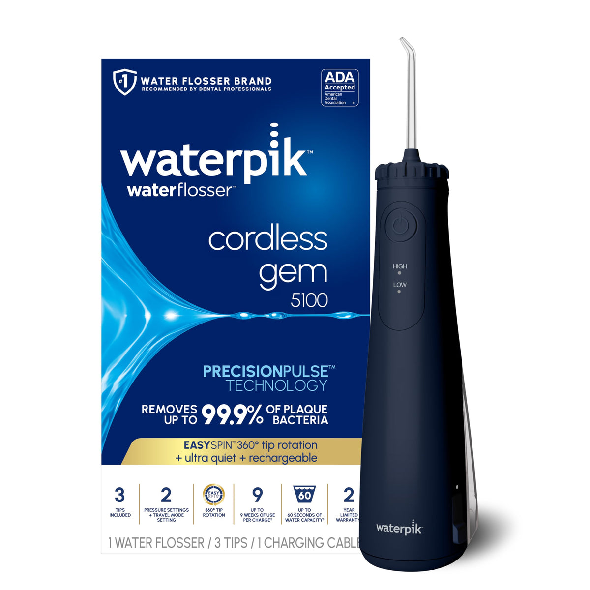 Waterpik Cordless Gem Water Flosser 5100 WF-27