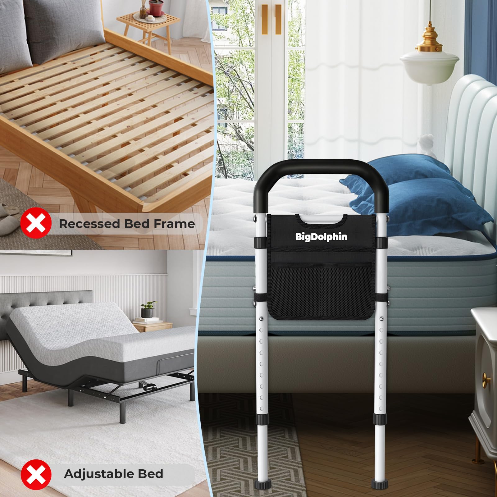 BigDolphin Bed Rail for Elderly Safety – ASTM-Certified

