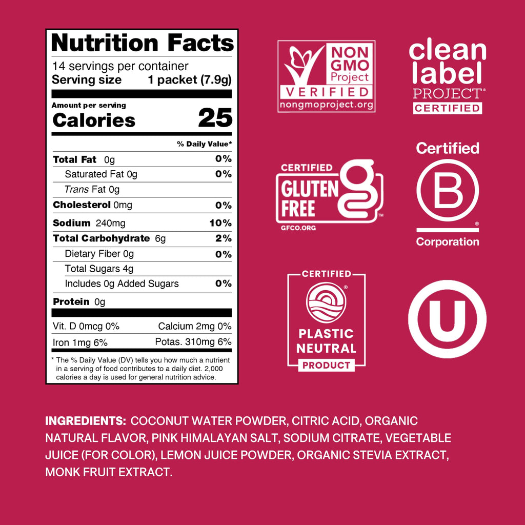 Cure Hydration Plant-Based Electrolyte Drink Mix - No Added Sugar

