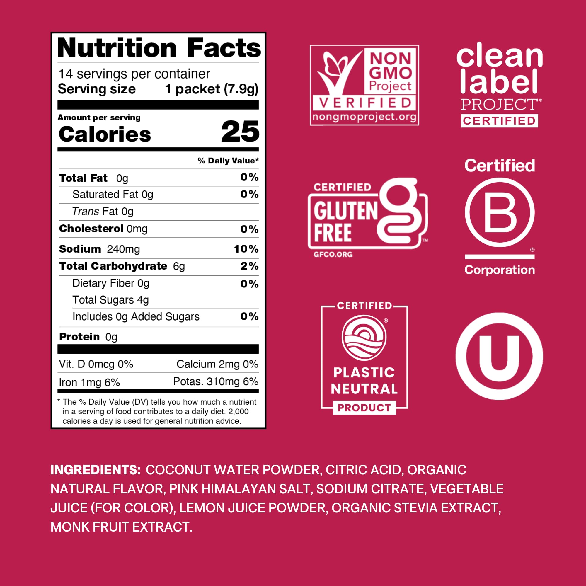 Cure Hydration Plant-Based Electrolyte Drink Mix - No Added Sugar

