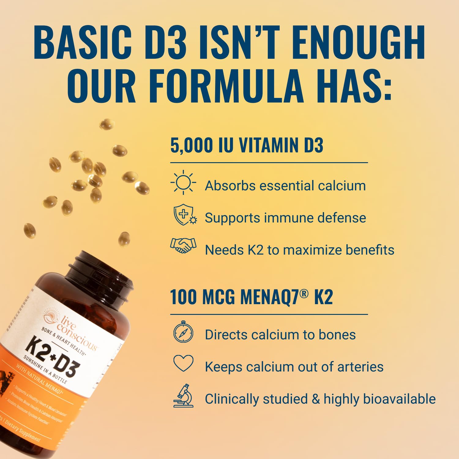 Vitamin K2 MK7 with D3 Bone & Heart | Live Conscious

