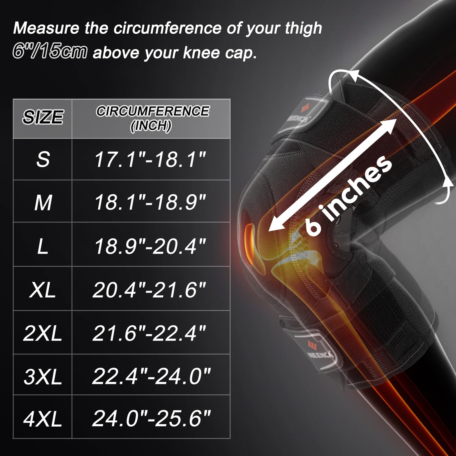 NEENCA Knee Brace with X-Strap Hinged Support

