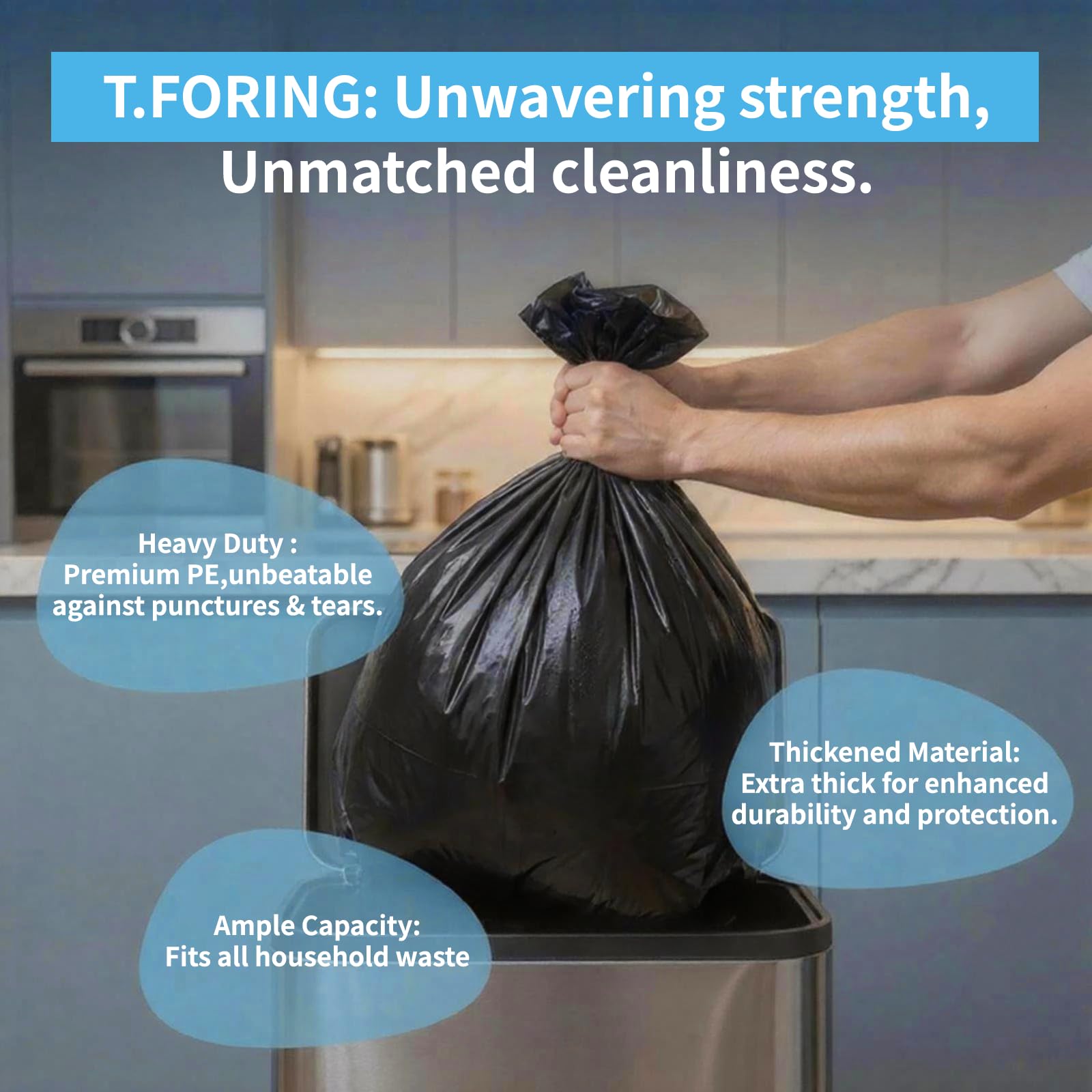 Trash Bags by TFORING - Heavy Duty for Commercial Use

