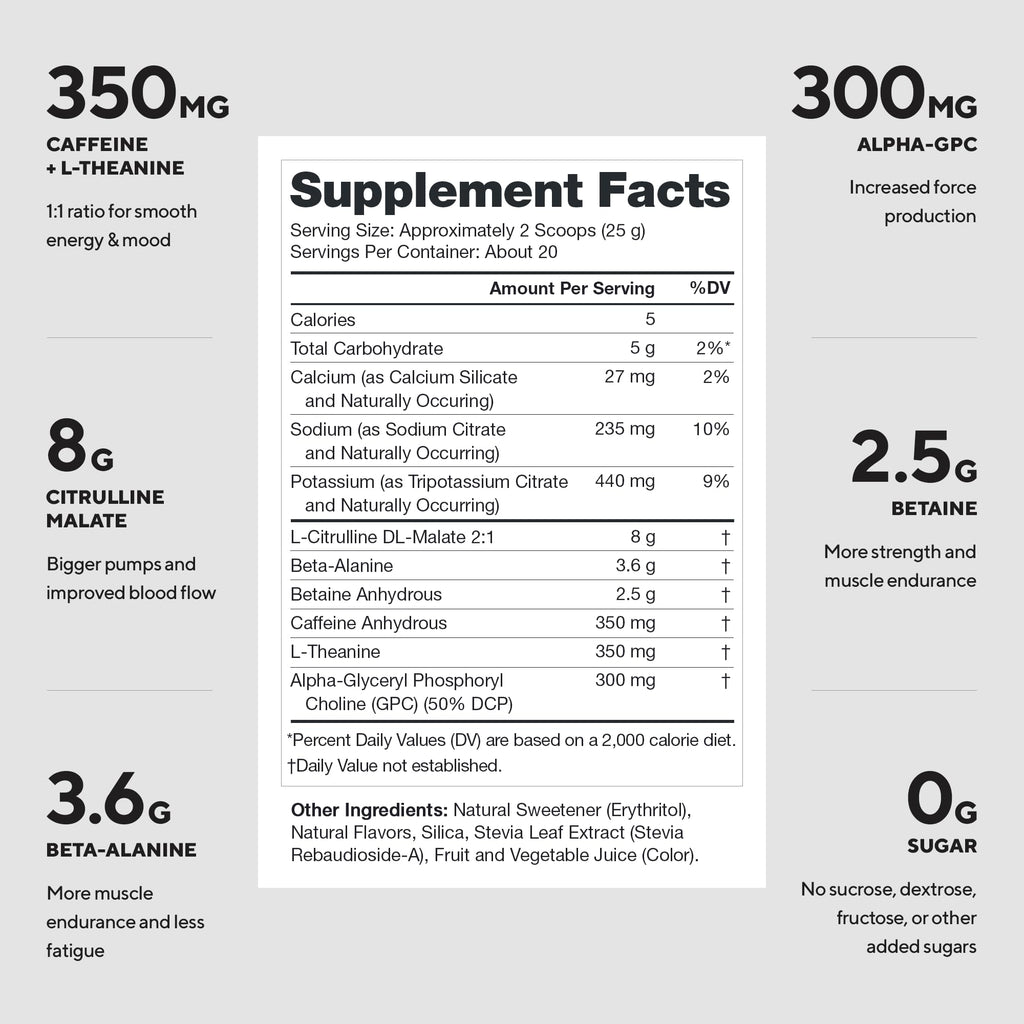 Legion Pulse Pre Workout Supplement - Natural Creatine Free

