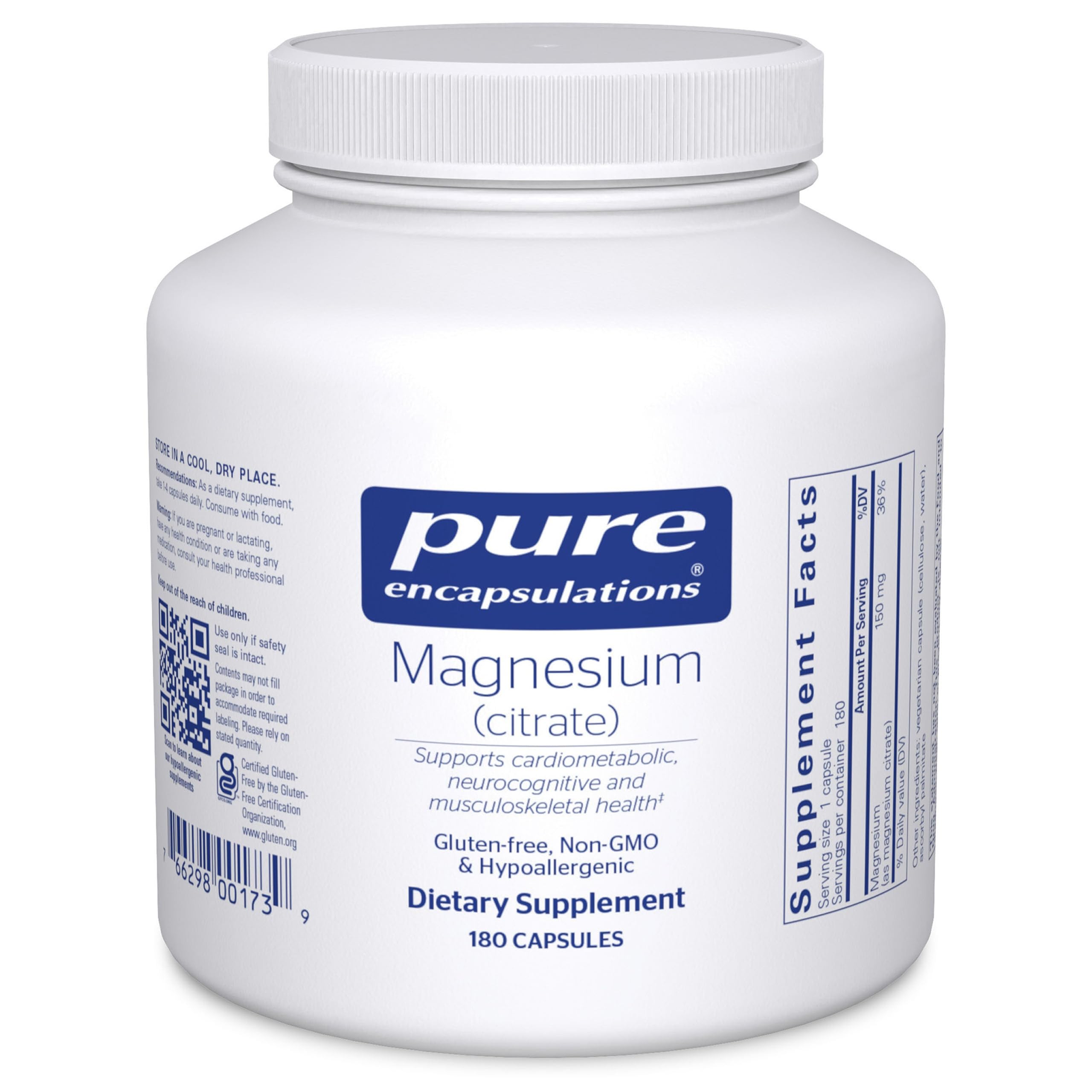 Pure Encapsulations Magnesium Citrate Supplement for Sleep


