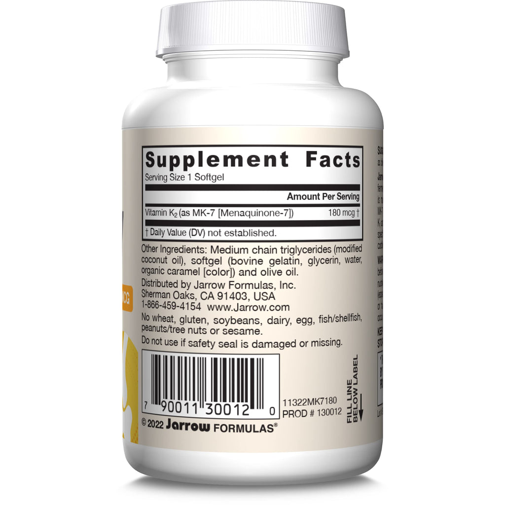 Jarrow Formulas MK-7 Vitamin K2 Softgels for Bone & Heart


