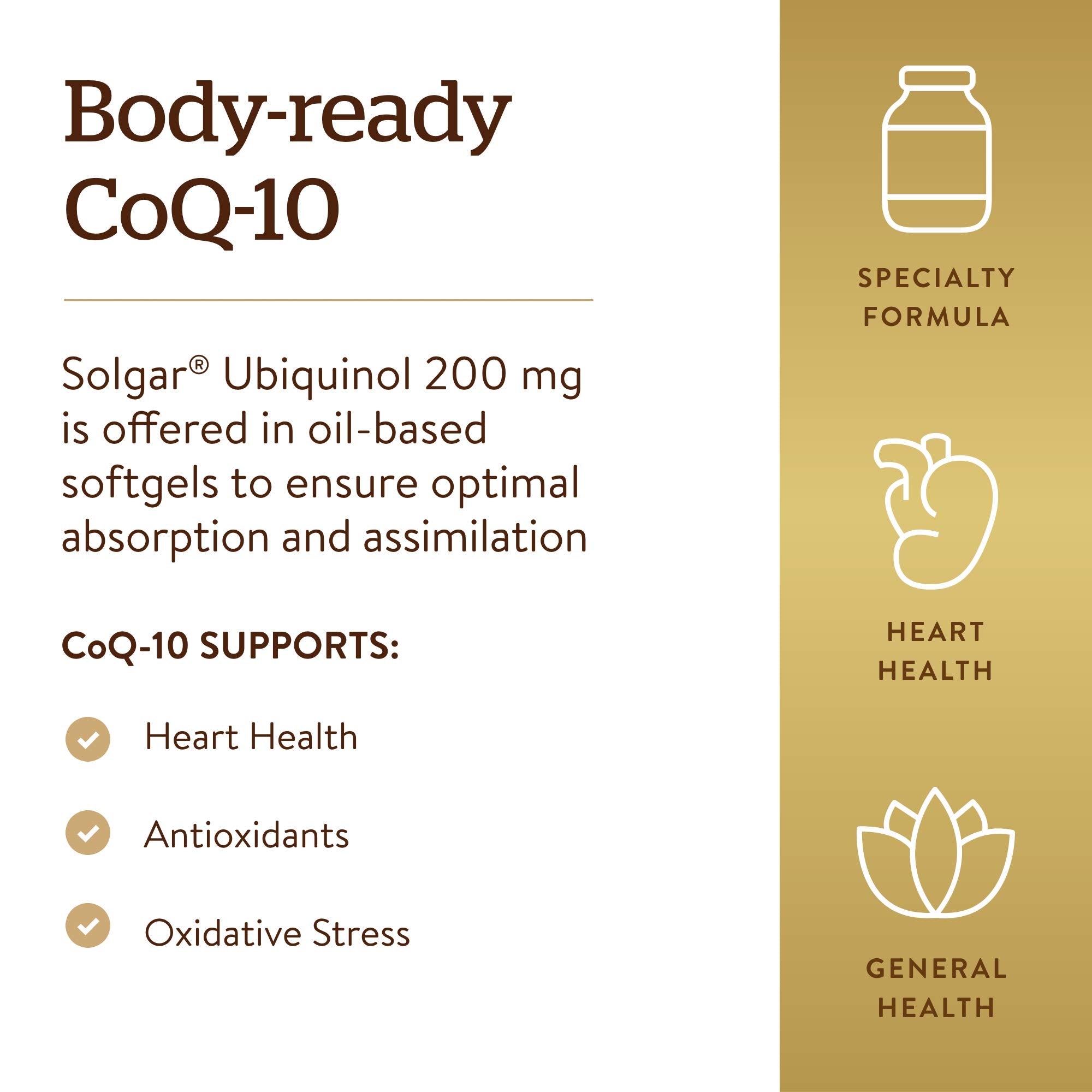 Solgar Ubiquinol 200 mg Softgels – CoQ10 Supplement


