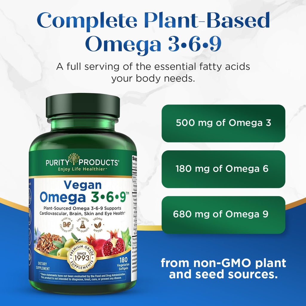 Purity Vegan Omega Three Six Nine Five-in-One Fatty Acids

