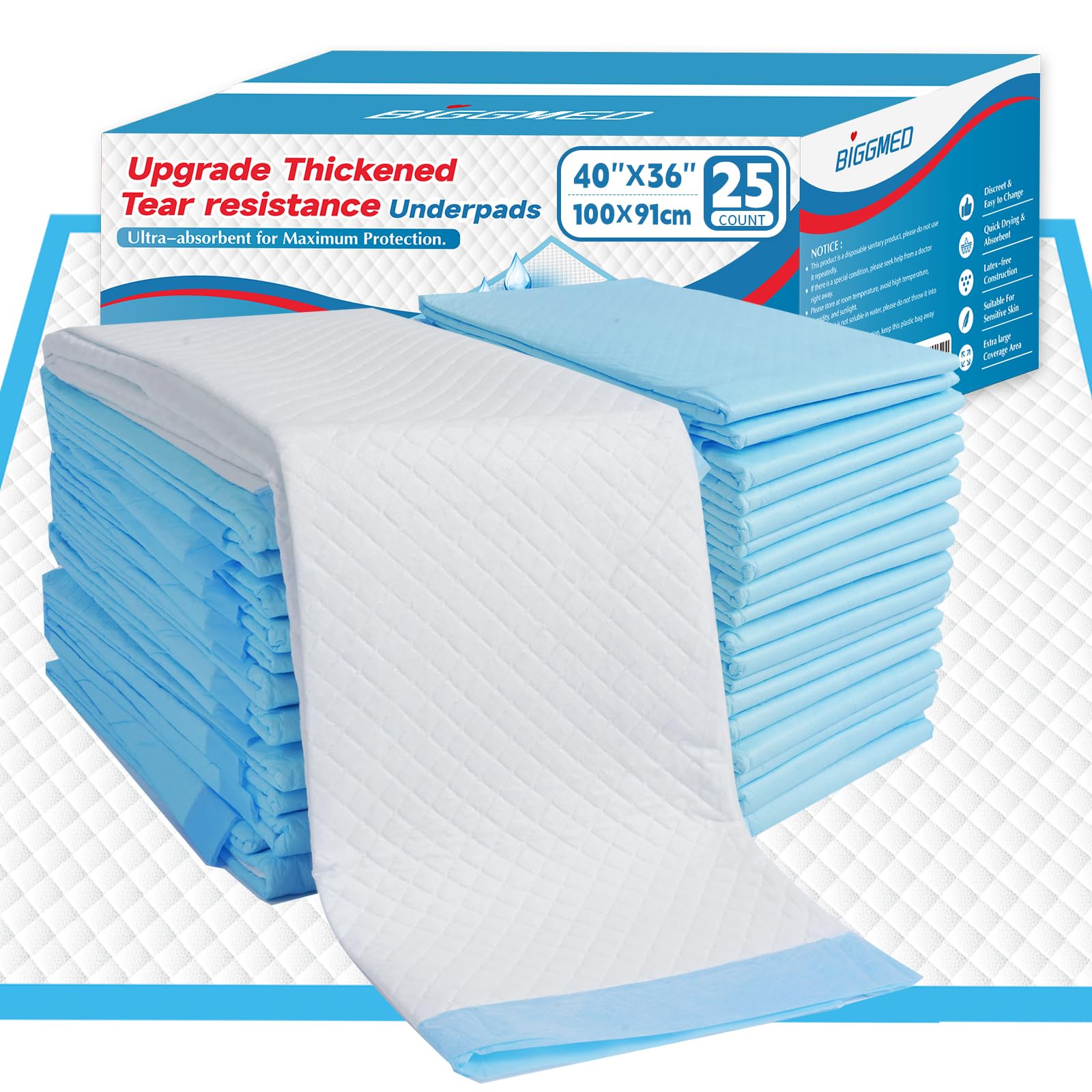 BIGGMED Disposable Bed Pads Large Underpad

