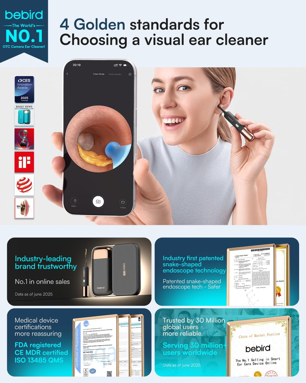 Bebird Earsight Ultra 2K Ear Wax Removal Tool Camera

