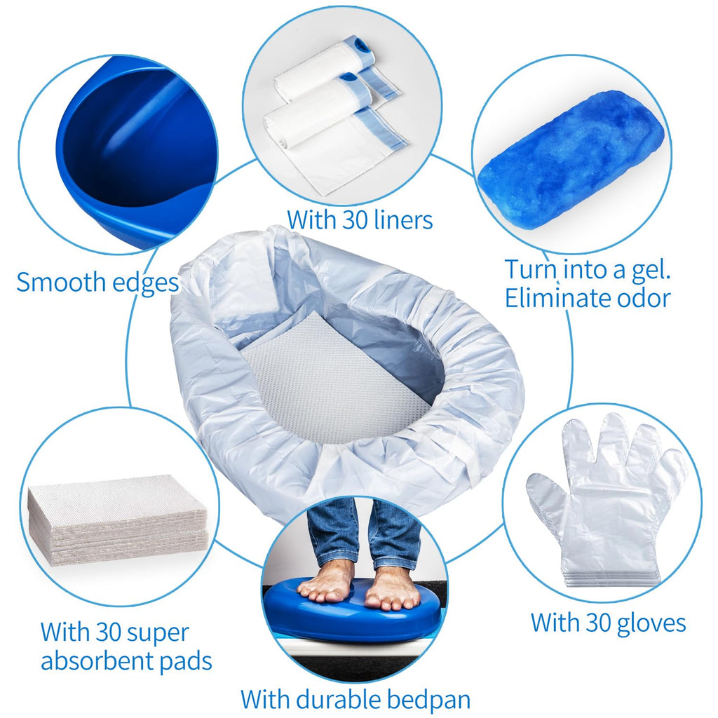 MINIVON Bedpan Set with Liners, Pads & Gloves

