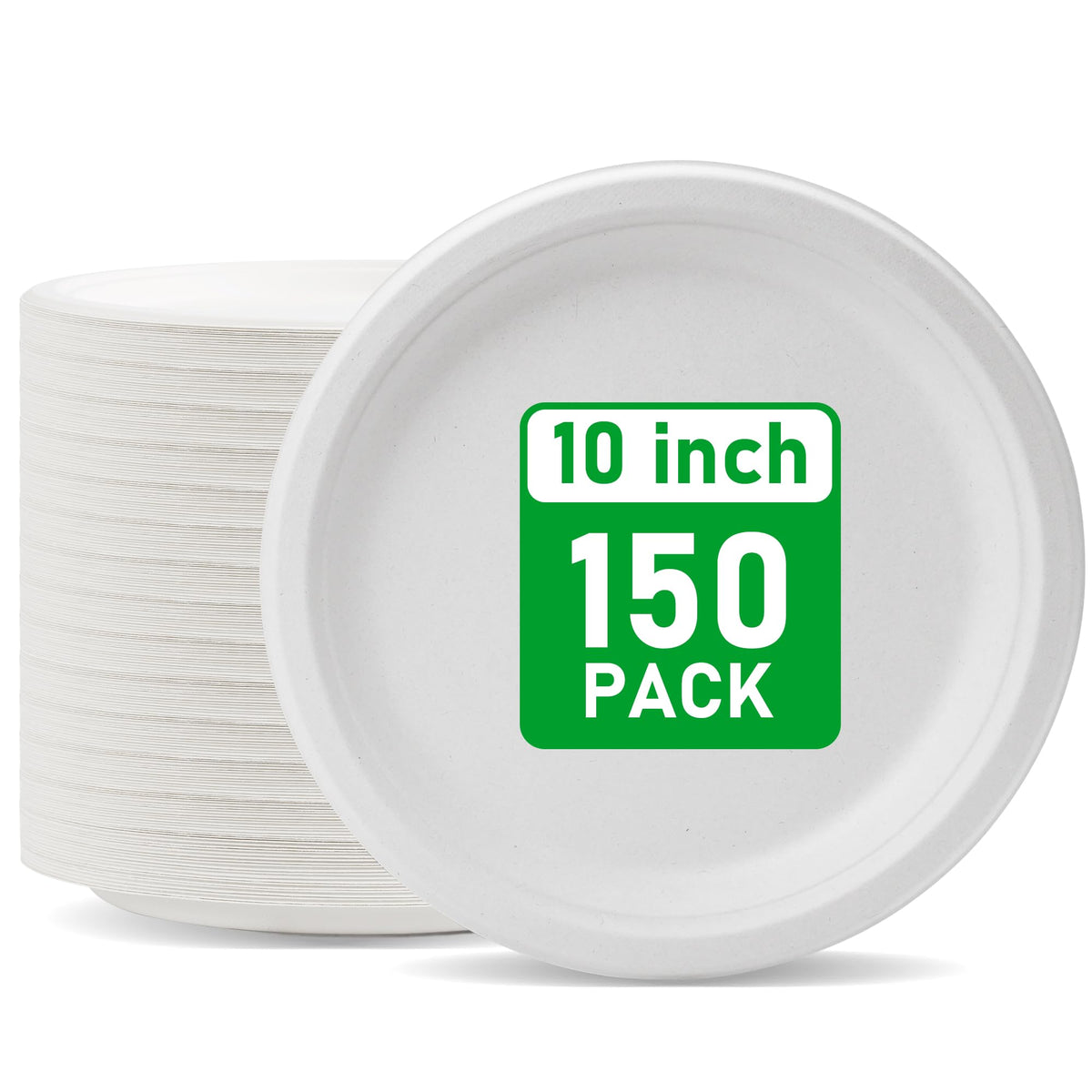 RACETOP Compostable Paper Plates - Heavy Duty Biodegradable Disposable Dinnerware