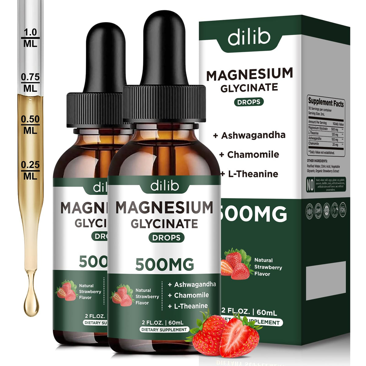 Magnesium Glycinate Liquid Drops with Ashwagandha L-Theanine