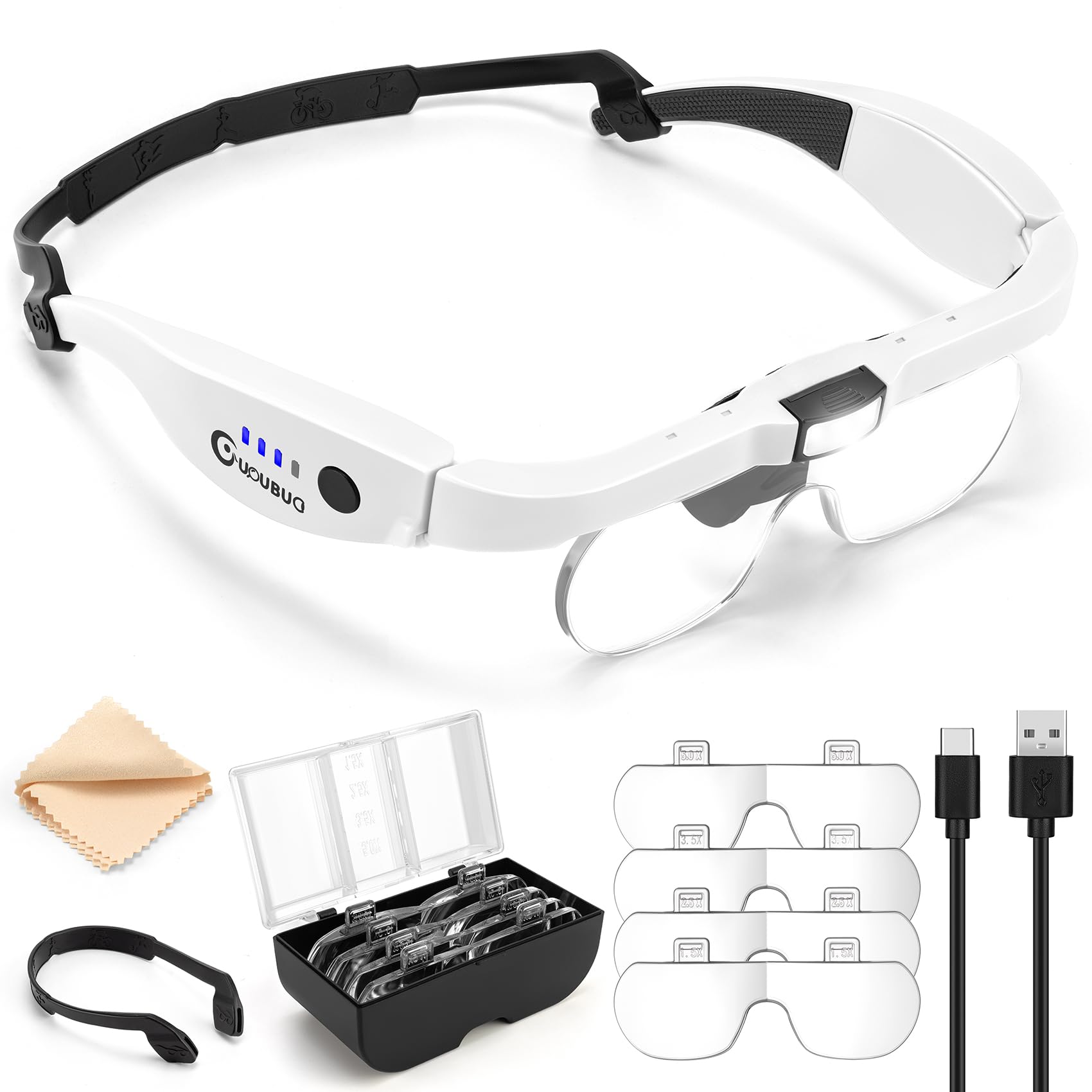 Magnifying Glass with Light Headset for Close Work

