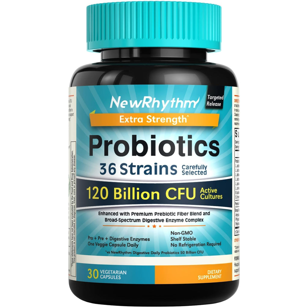 NewRhythm Probiotics 120B CFU with Prebiotics & Enzymes


