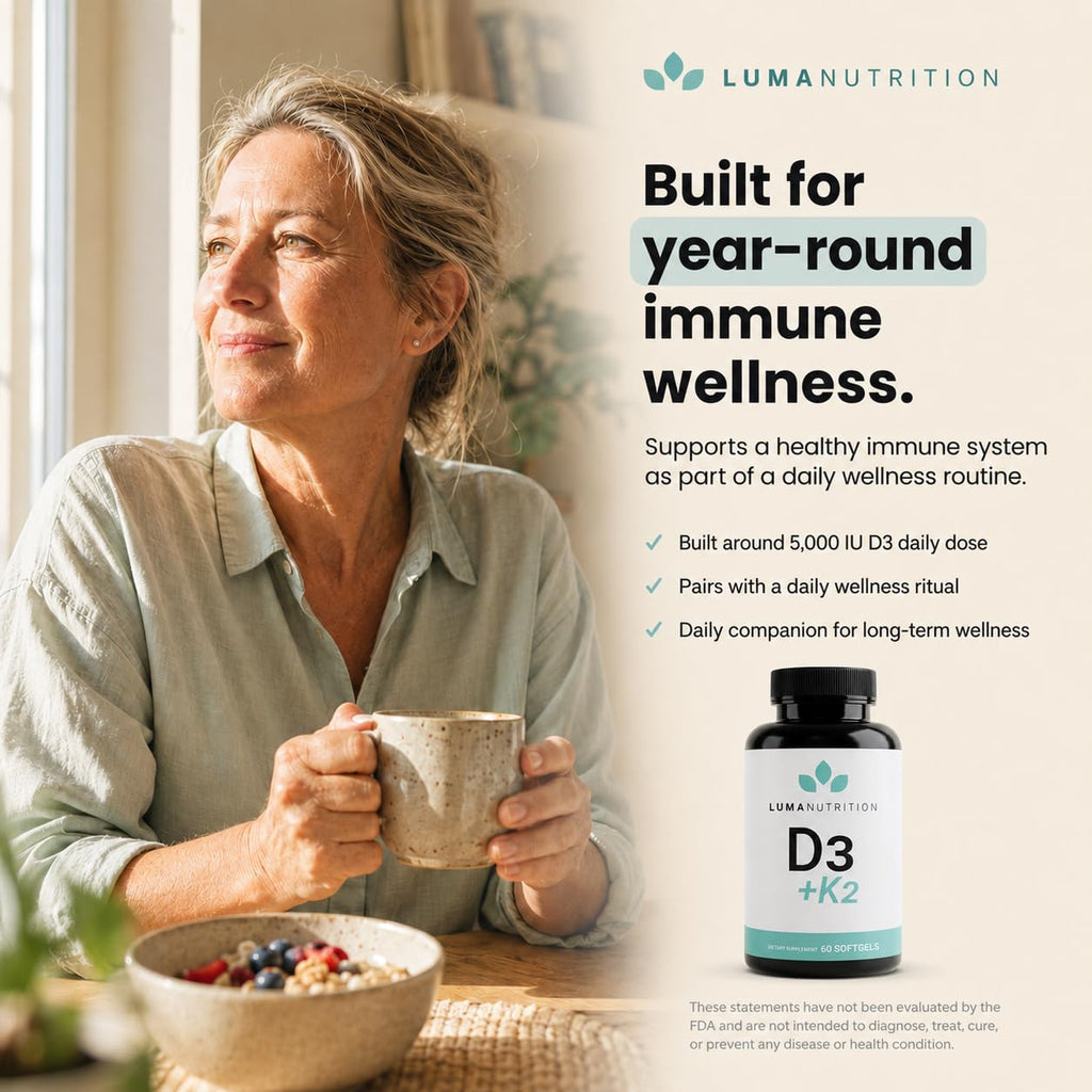 Luma Nutrition D3 + K2 10000 IU Vitamin for Bone Health

