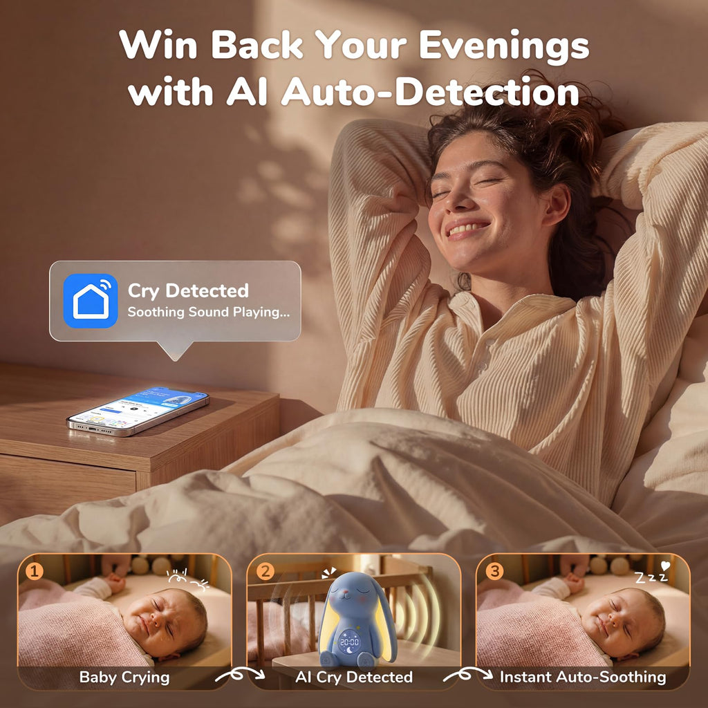 MeWaii Bunny White Noise Sound Machine AI Cry Detection

