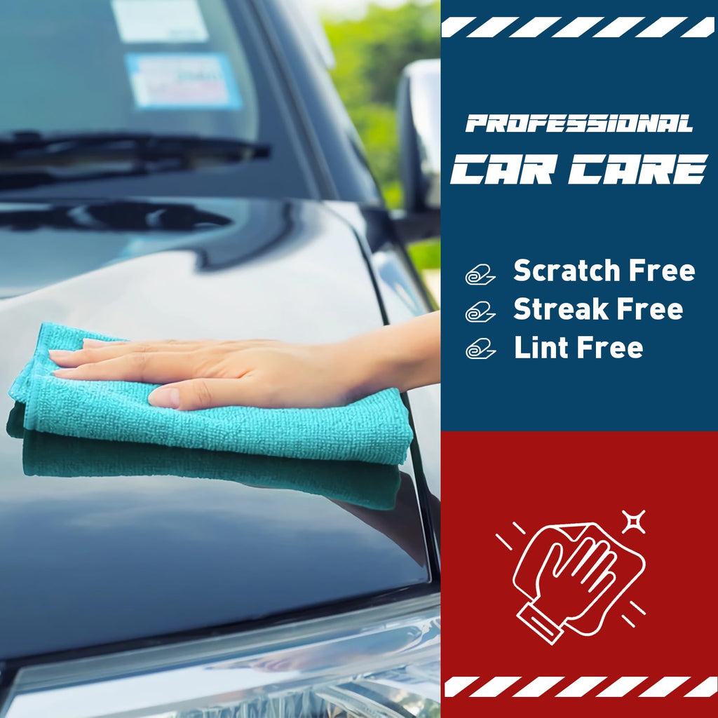 TEAWOO Microfiber Towels Bulk Cleaning Cloths for Cars

