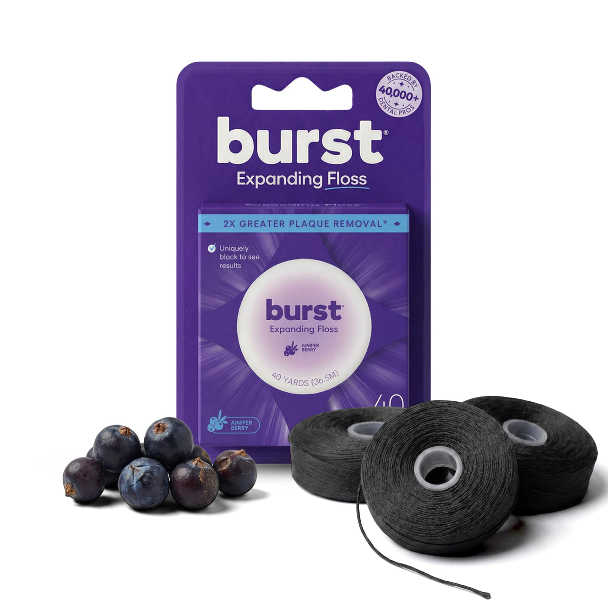 BURST Expanding Dental Floss Kit - 120 Yards Starter + 3 Refills