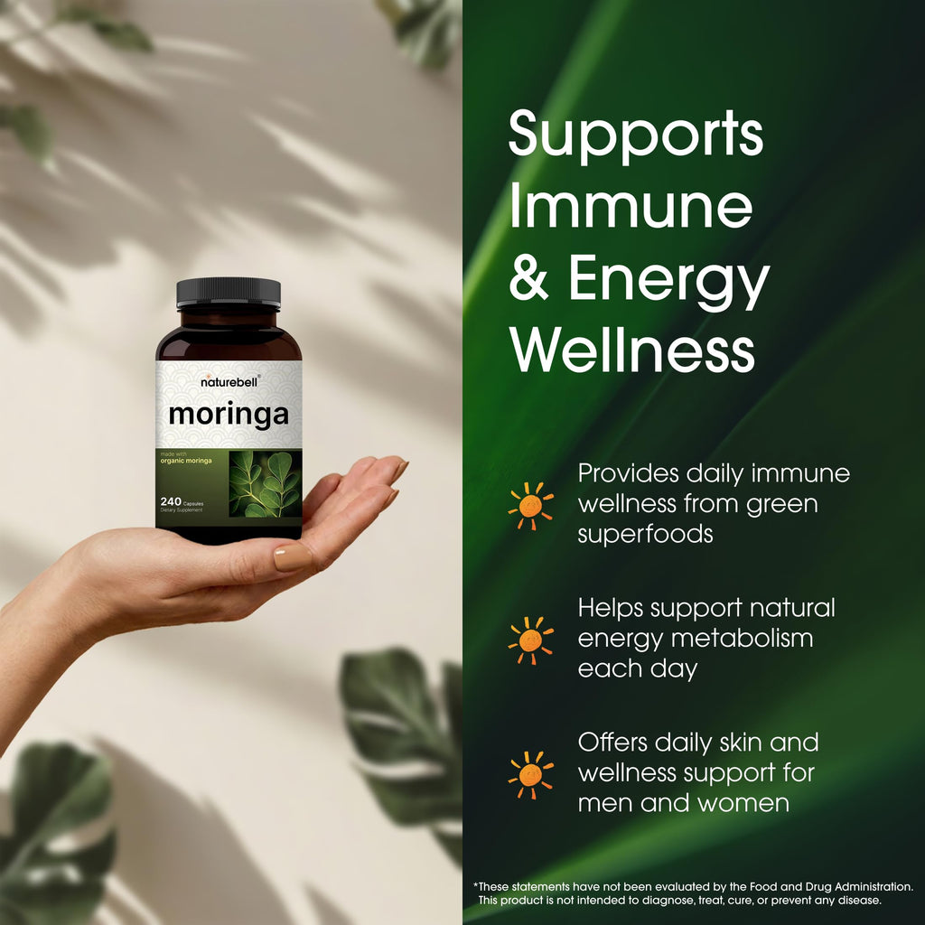 NatureBell Moringa 800 mg Capsules for Immune Support

