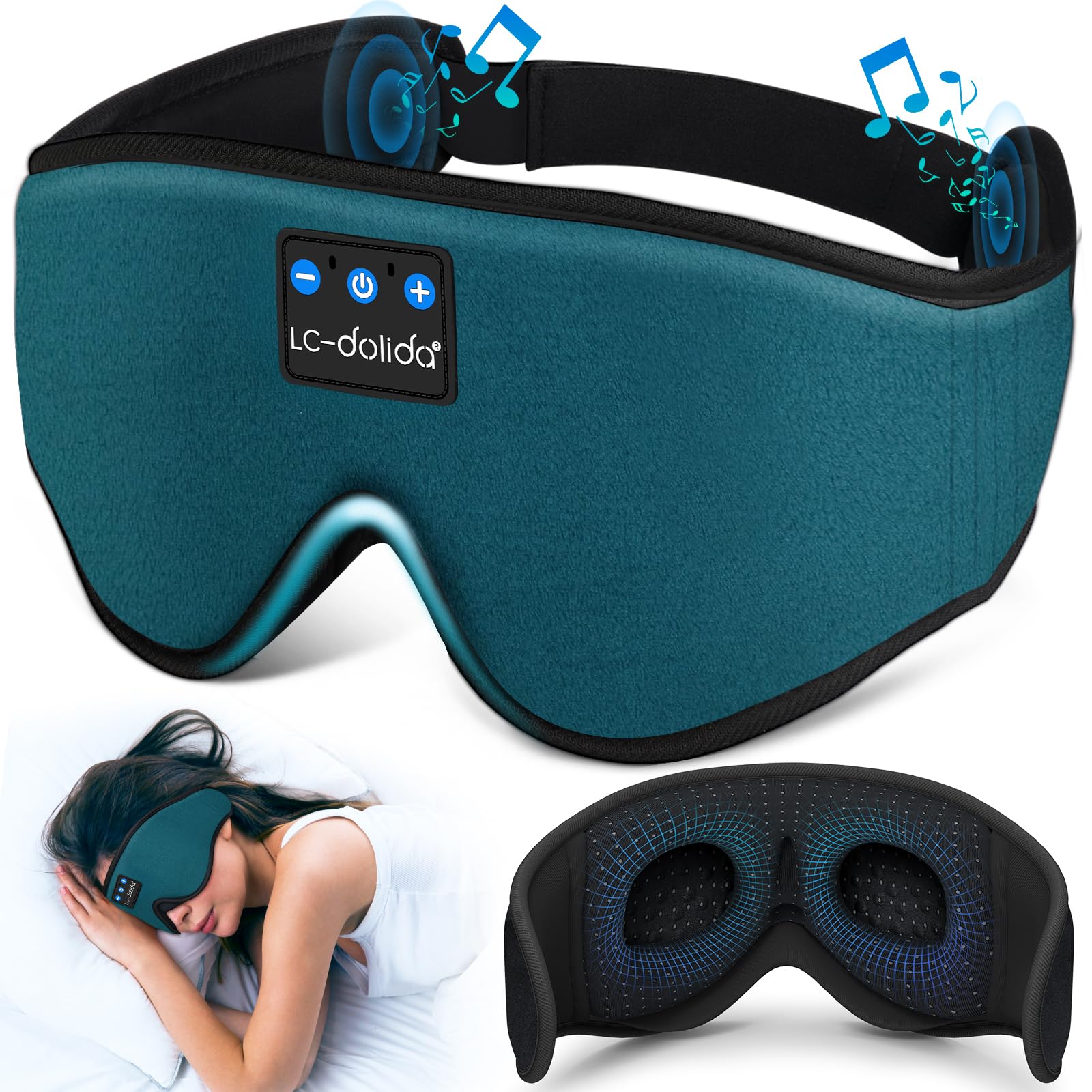 LC-dolida Sleep Headphones Eye Mask with Bluetooth Audio