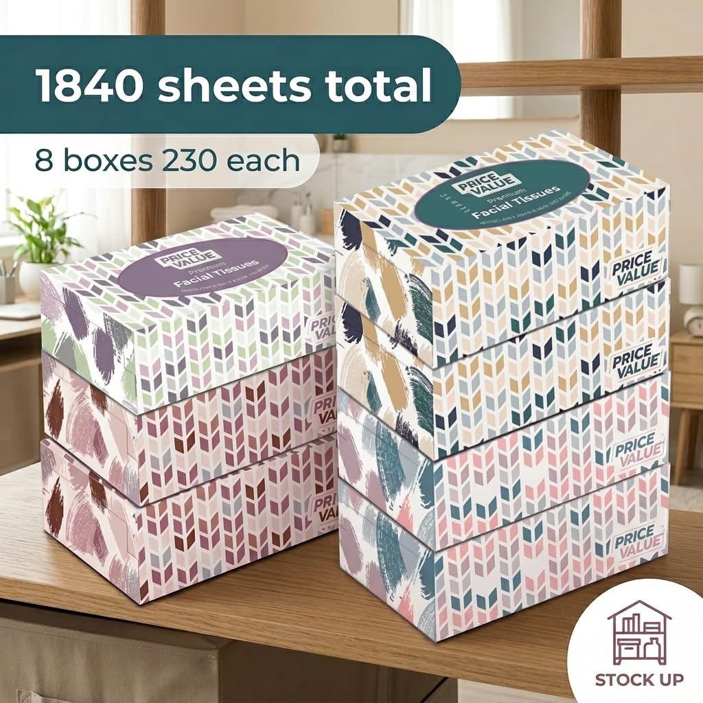 Facial Tissues Bulk 2-Ply Soft and Durable


