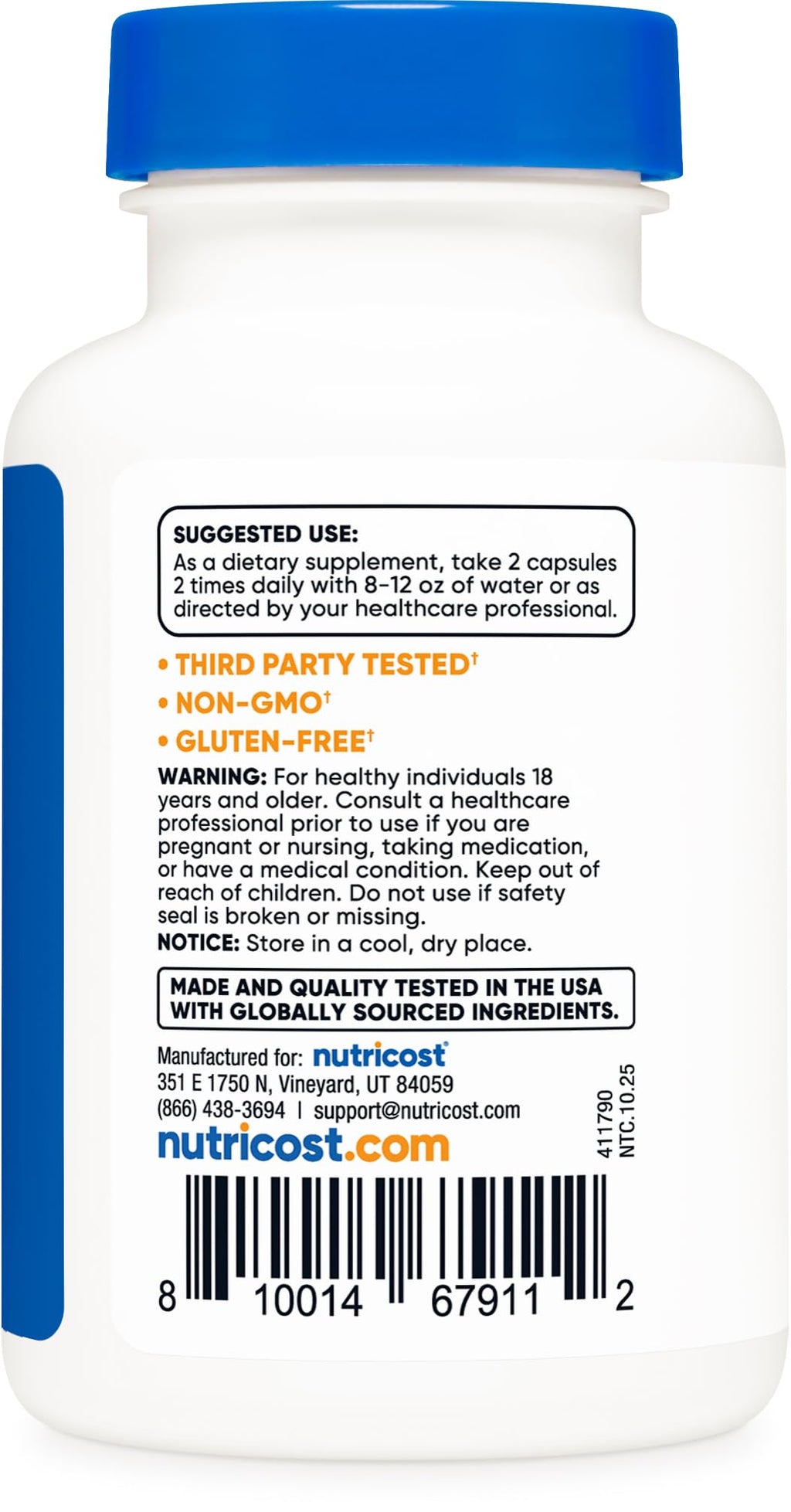 Nutricost Alpha GPC 600 mg Dietary Supplement - Non-GMO

