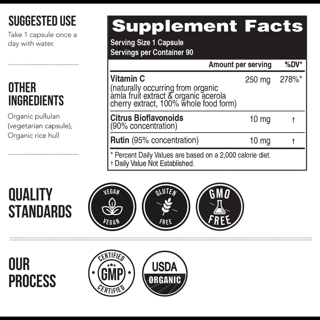 Plant-C Organic Vitamin C Supplement - Whole Food Bioavailable

