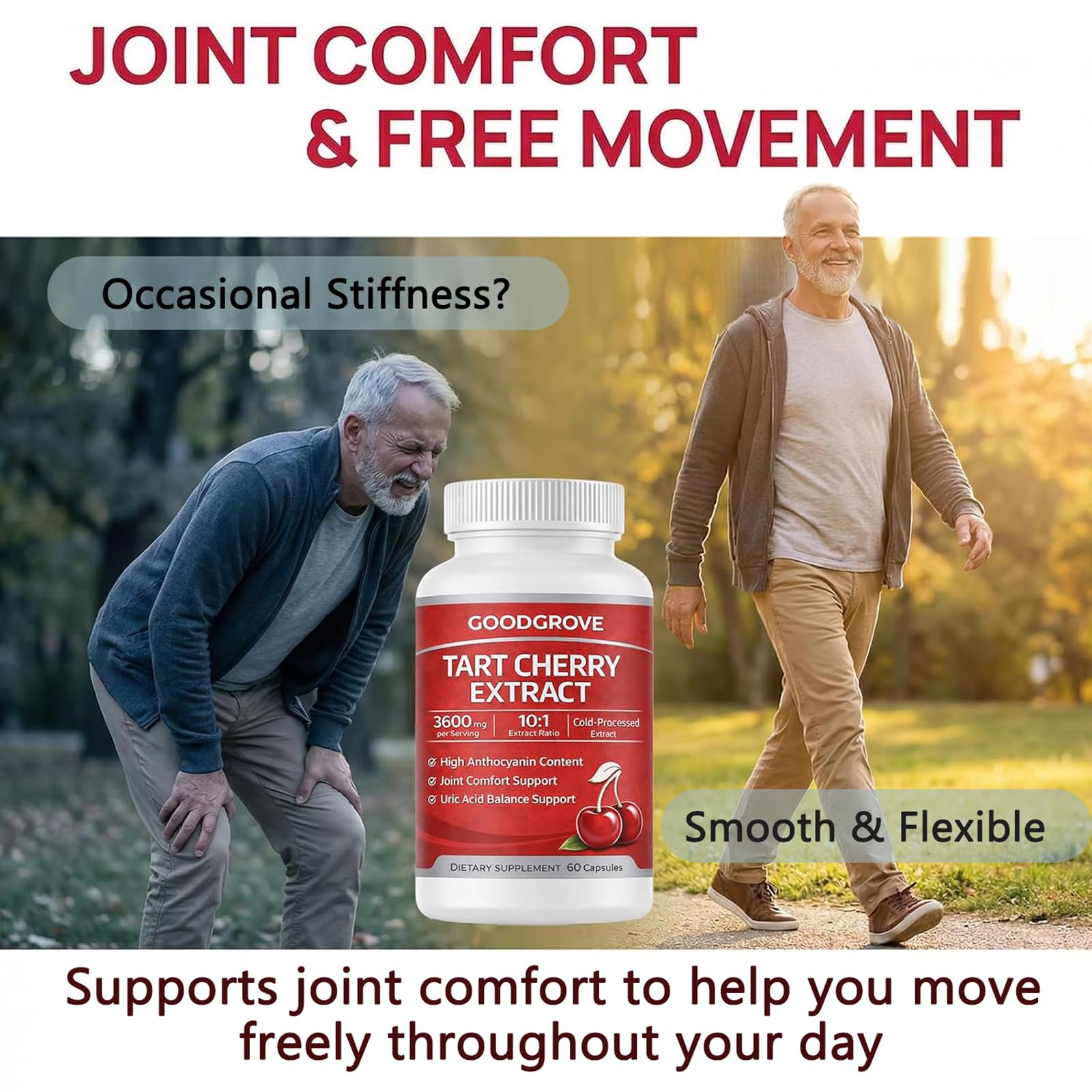 Tart Cherry Extract Capsules by GoodGrove | Joint Support

